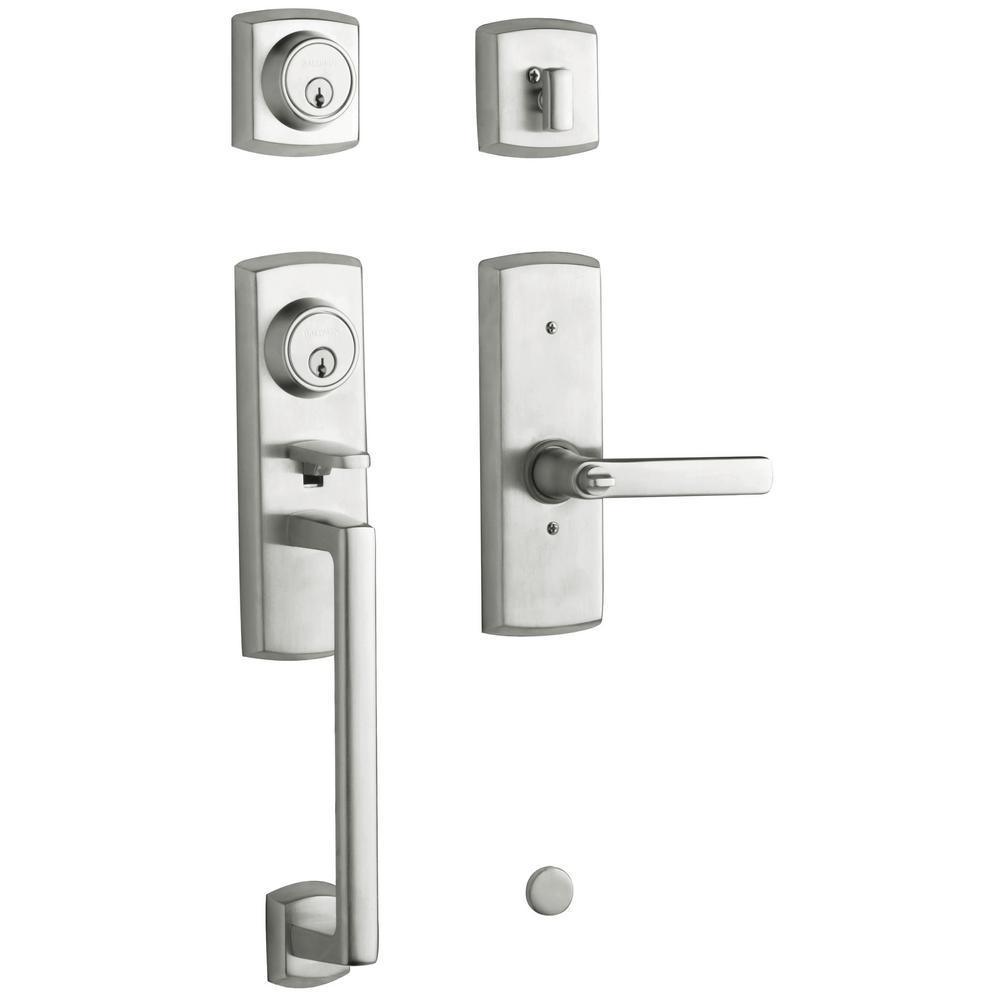 Soho 2-Point Lock Single Cylinder Satin Chrome Left-Handed Door Handleset with Soho Door Lever