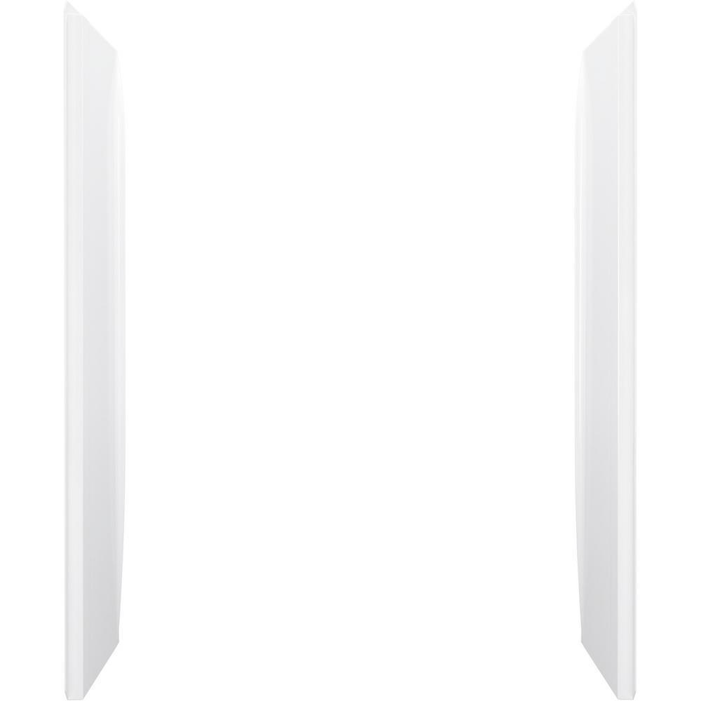 STORE+ 30 in. W x 75.75 in. H 2-Piece Direct-to-Stud Alcove Shower End Wall Set in White