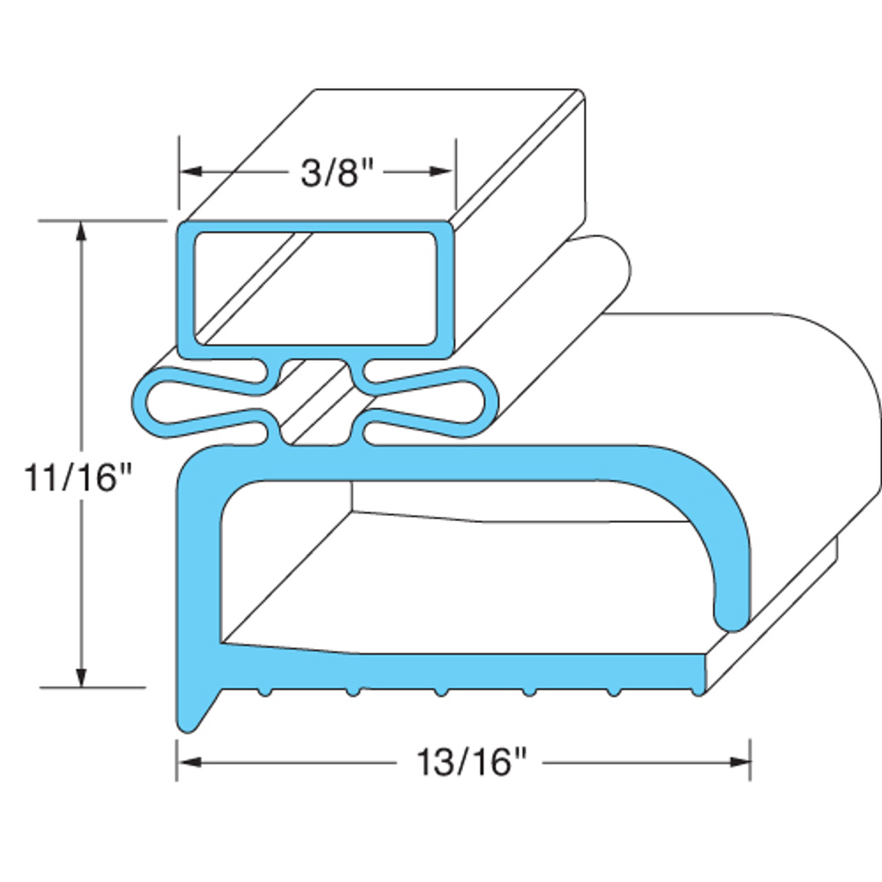 INGSK103 - Randell - 10 3/4" x 15 1/4" Drawer Gasket