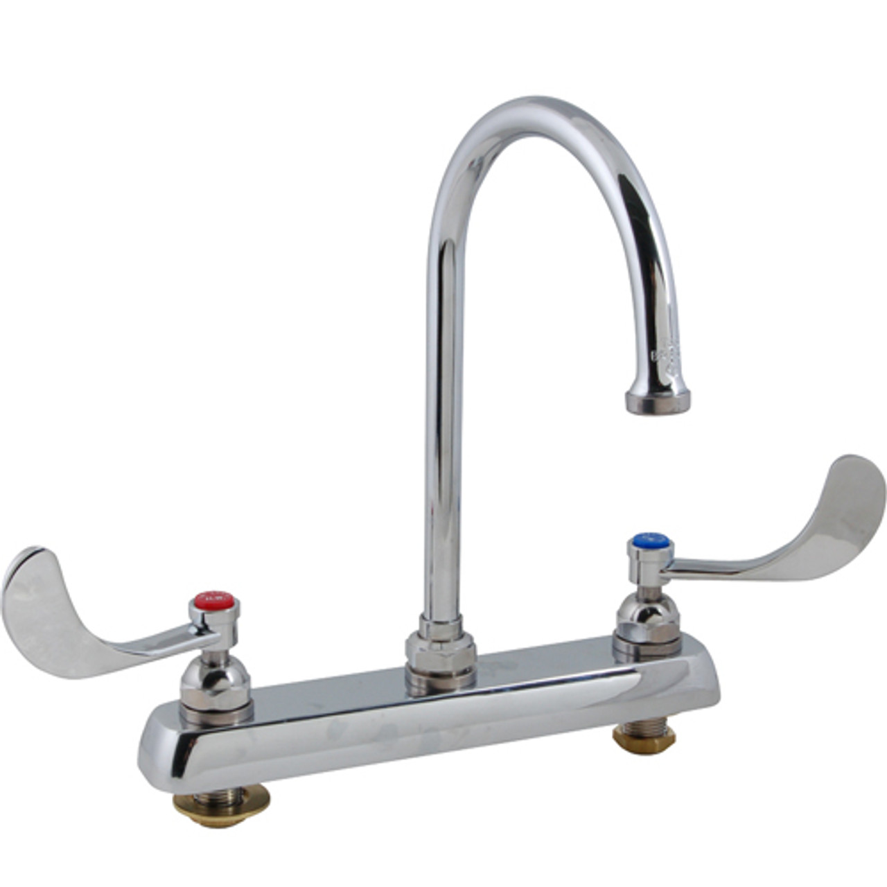 B-1142-04 - T&S Brass - Faucet, 8"Dk, Gsnk, Wrstbld Handle