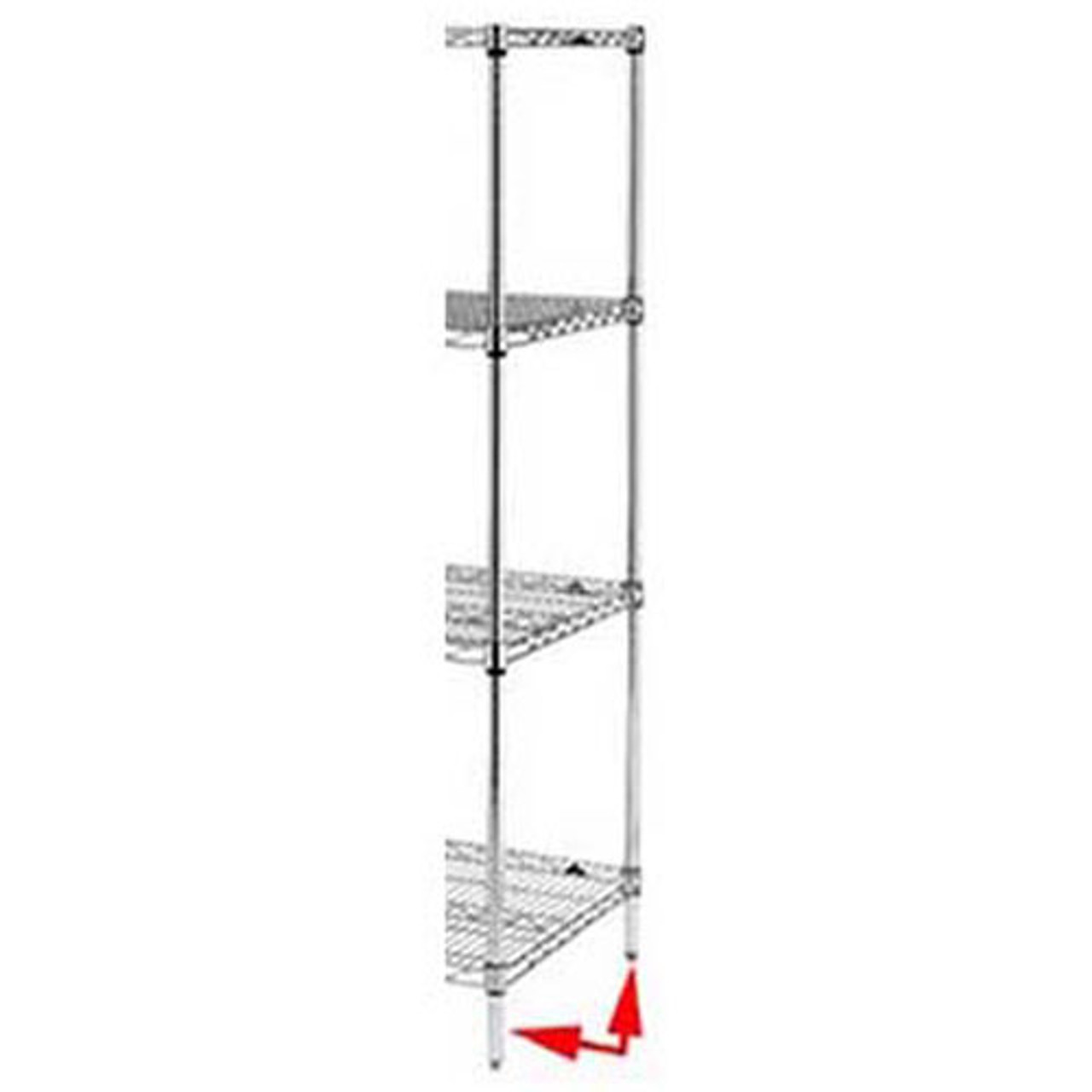 74PS - Metro - Super Adjustable Super Erecta® Stainless Steel Shelf Post with Feet® 74" high