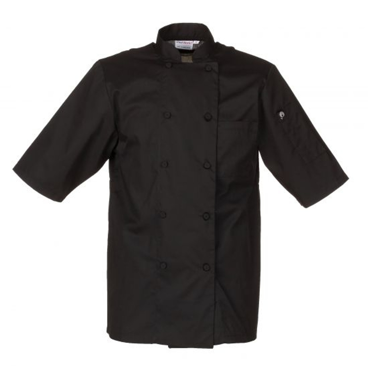 JLCV-BLK-M - Chef Works - Montreal Black Chef Coat (M)