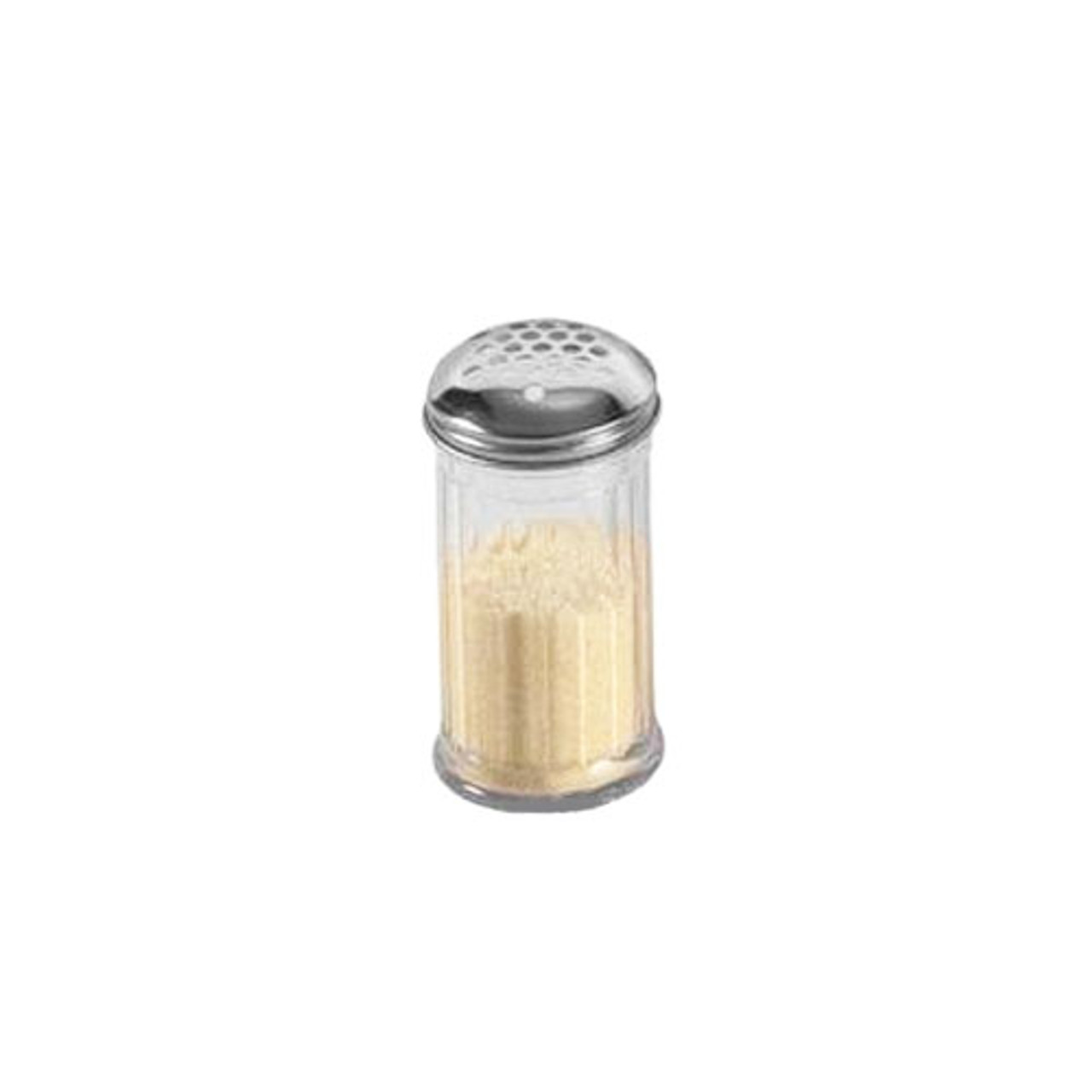 SAN319 - American Metalcraft - 12 oz SAN Fluted Cheese Shaker w/Extra Large Hole Top