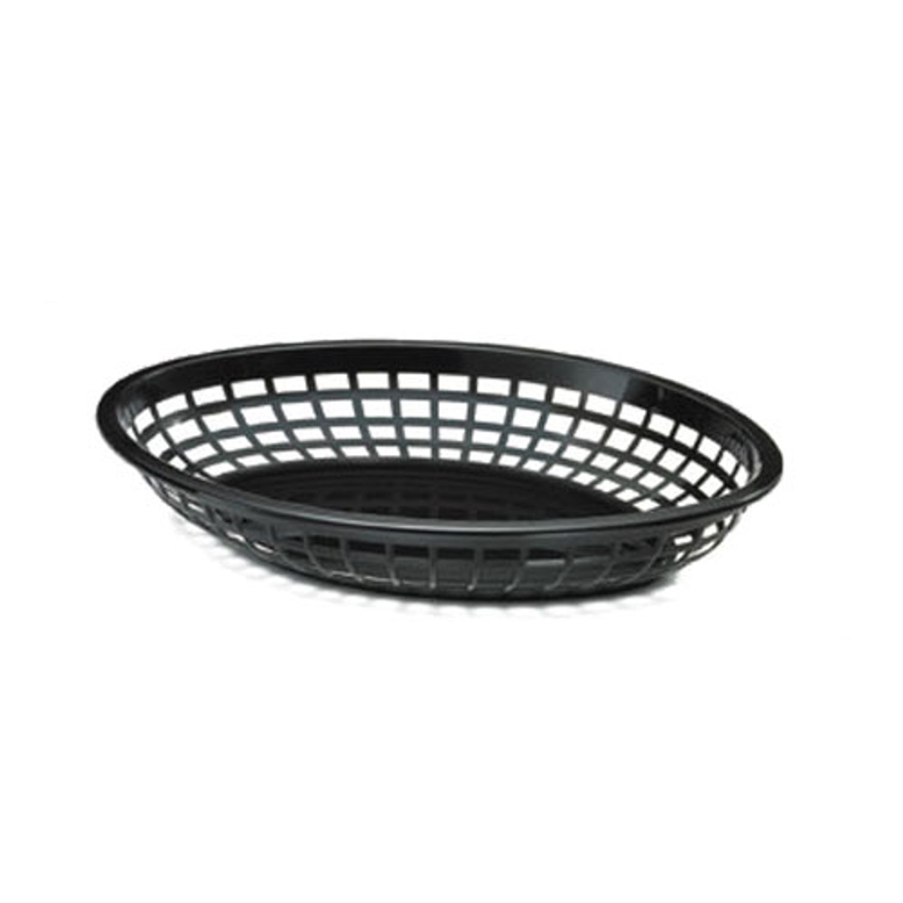 1084BK - Tablecraft - Oval Black Plastic Serving Basket