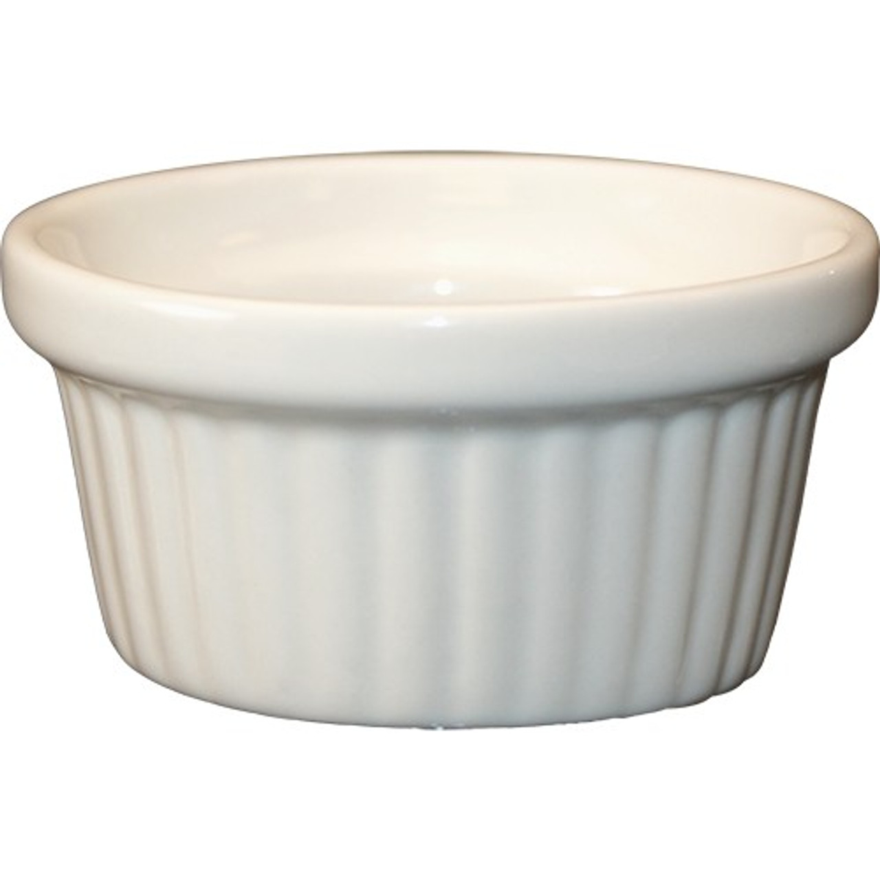 RAMF-234-AW - International Tableware - 2 3/4 oz American White Fluted Ramekin