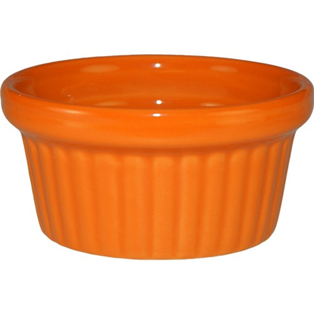 RAMF-2-O - International Tableware - 2 oz Orange fluted ramekin