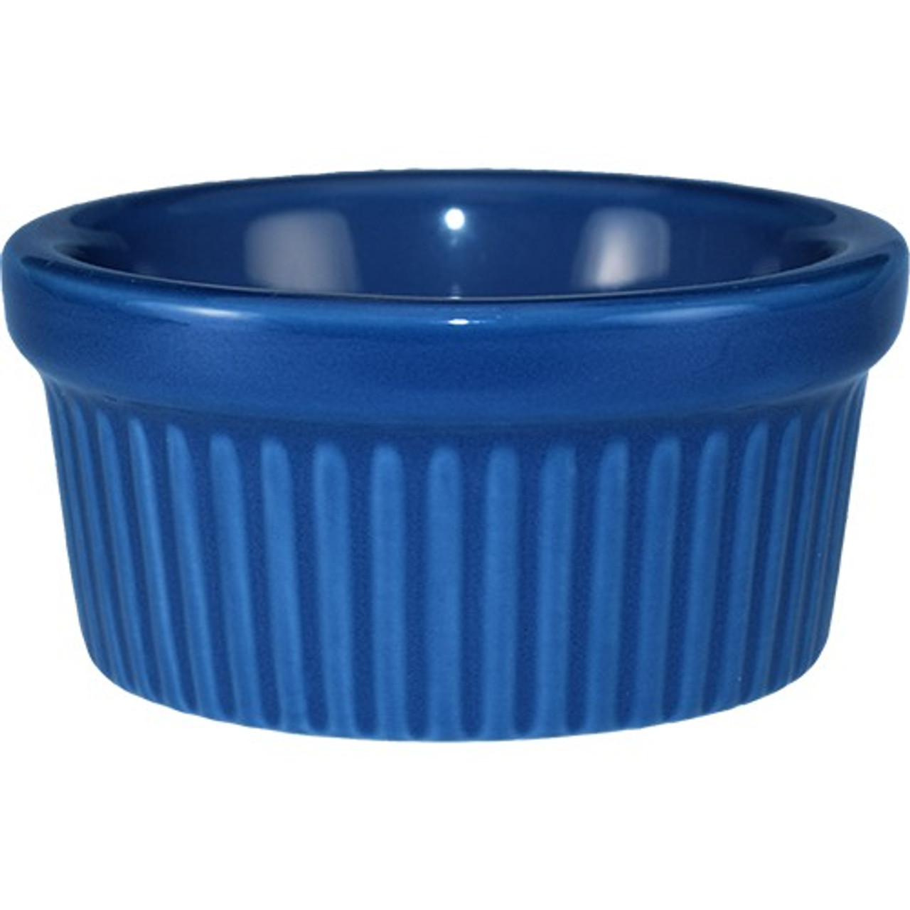 RAMF-3-LB - International Tableware - 3 oz Light blue fluted ramekin