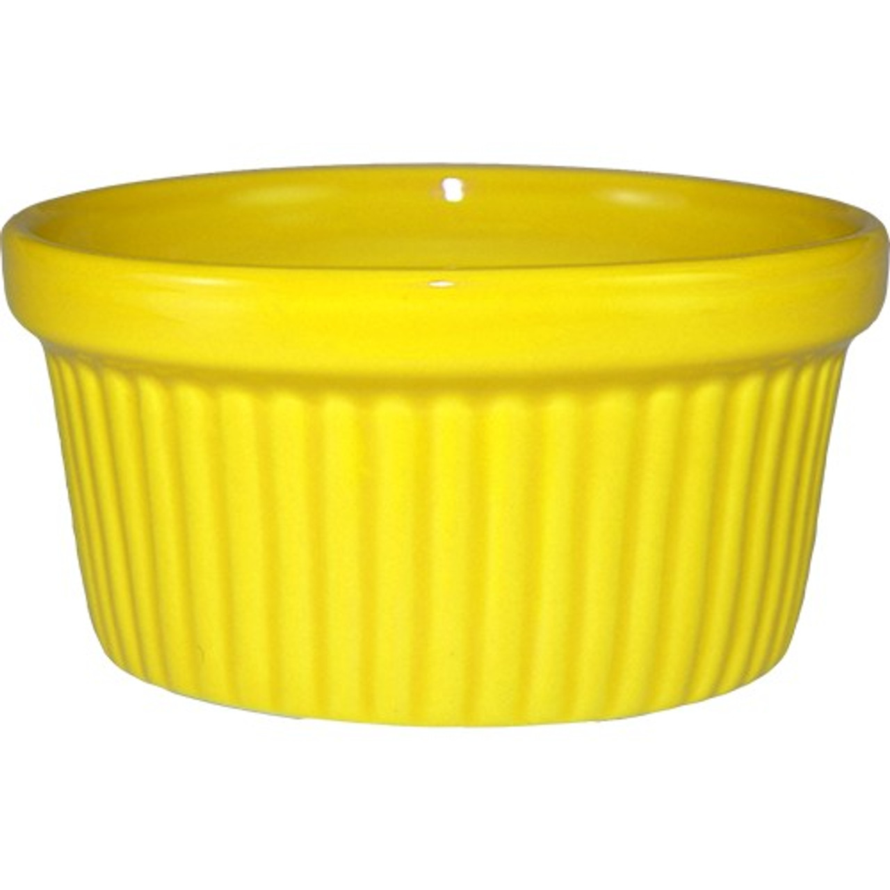 RAMF-3-Y - International Tableware - 3 oz Yellow fluted ramekin