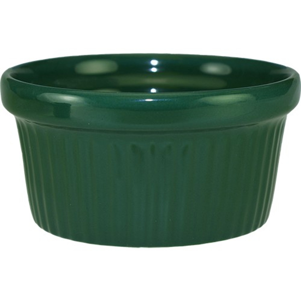 RAMF-4-G - International Tableware - 4 oz Green fluted ramekin