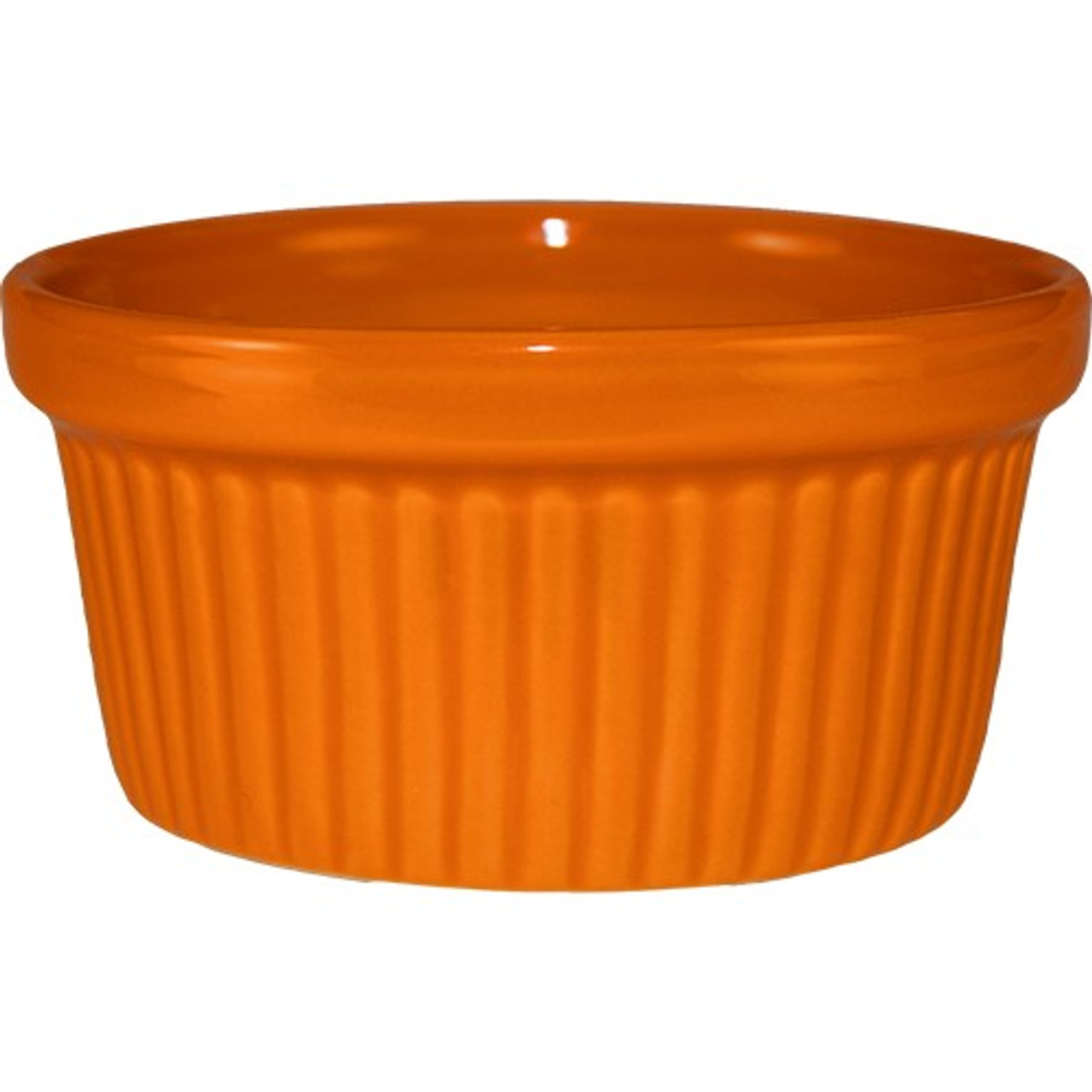RAMF-4-O - International Tableware - 4 oz Orange fluted ramekin