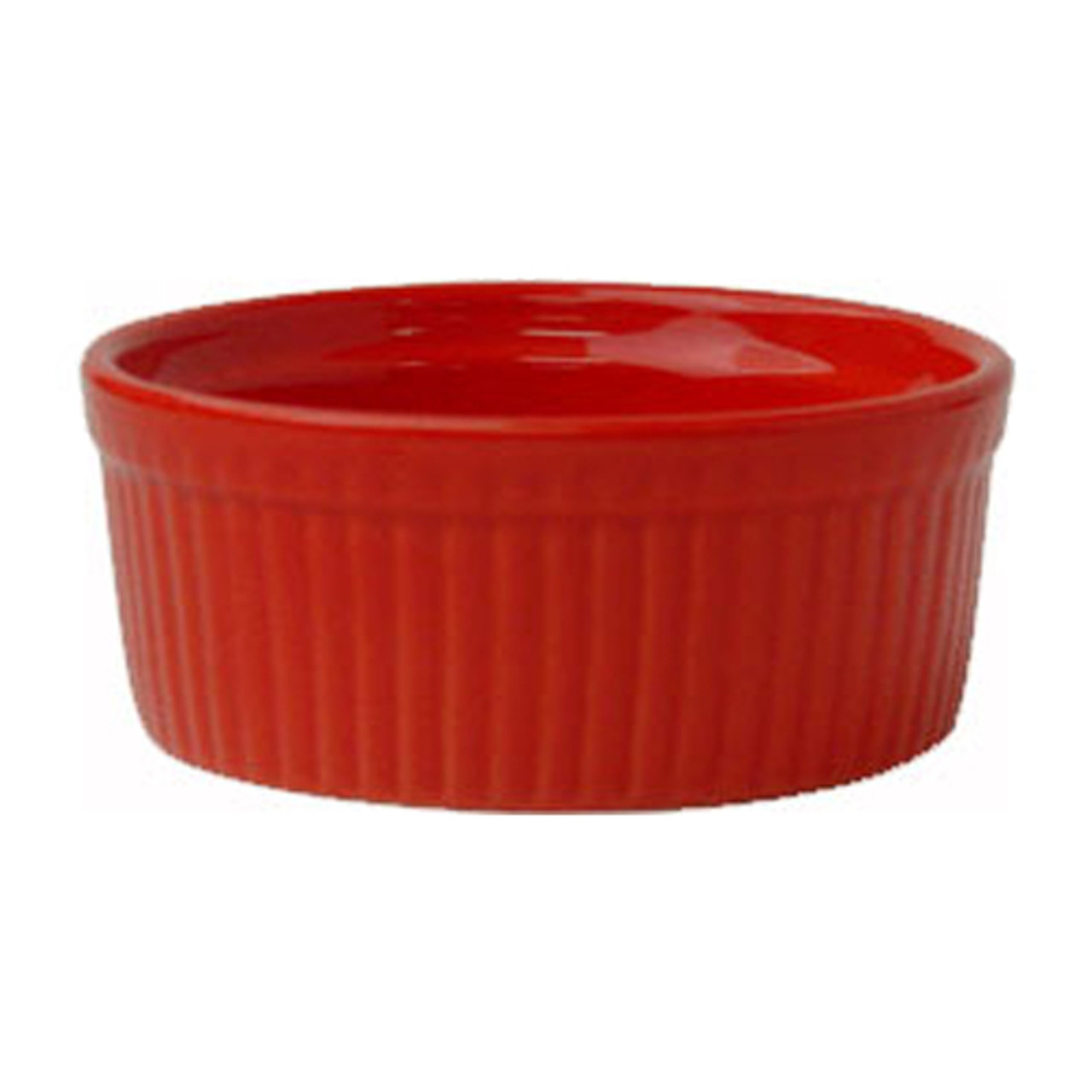 RAMF-4-CR - International Tableware - 4 oz Cancun™ Red fluted ramekin