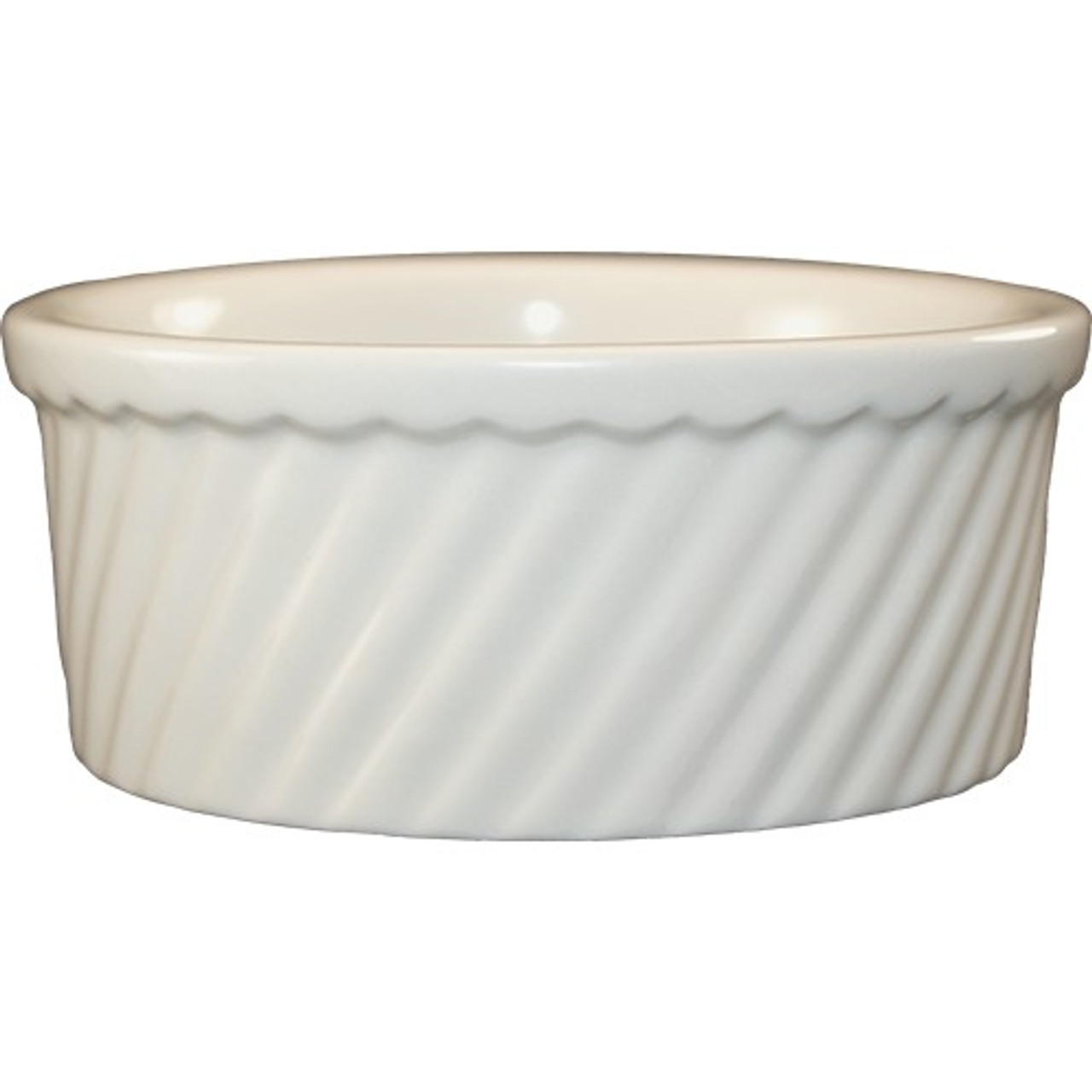 SOFS-20-AW - International Tableware - 21 oz American White Swirl Souffl?