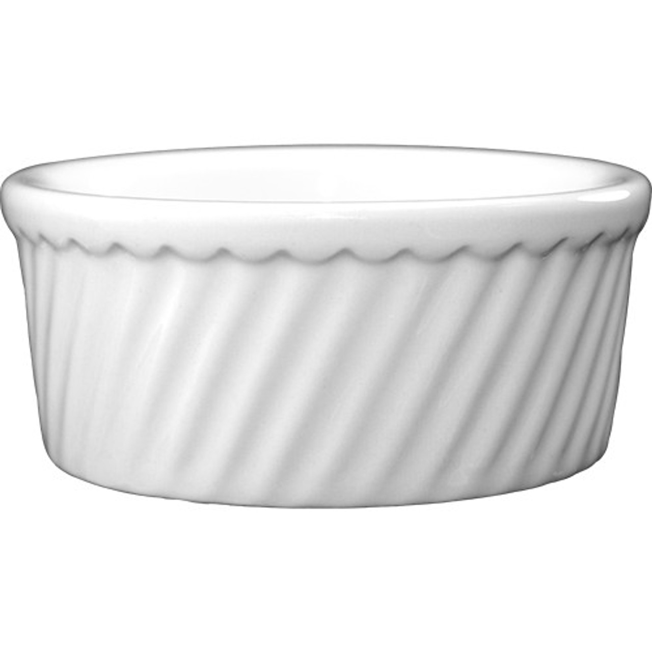 SOFS-20-EW - International Tableware - 21 oz European White Swirl Souffl?