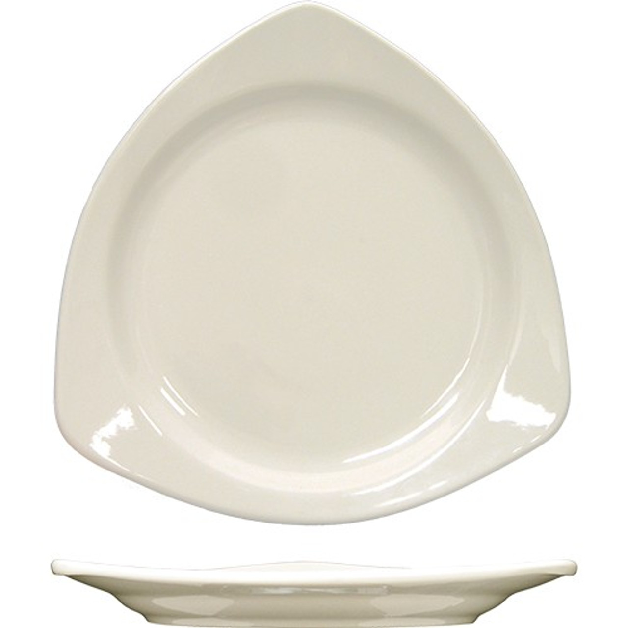 TR-7-AW - International Tableware - 7 1/4 in Porcelain American White Triangular Plate