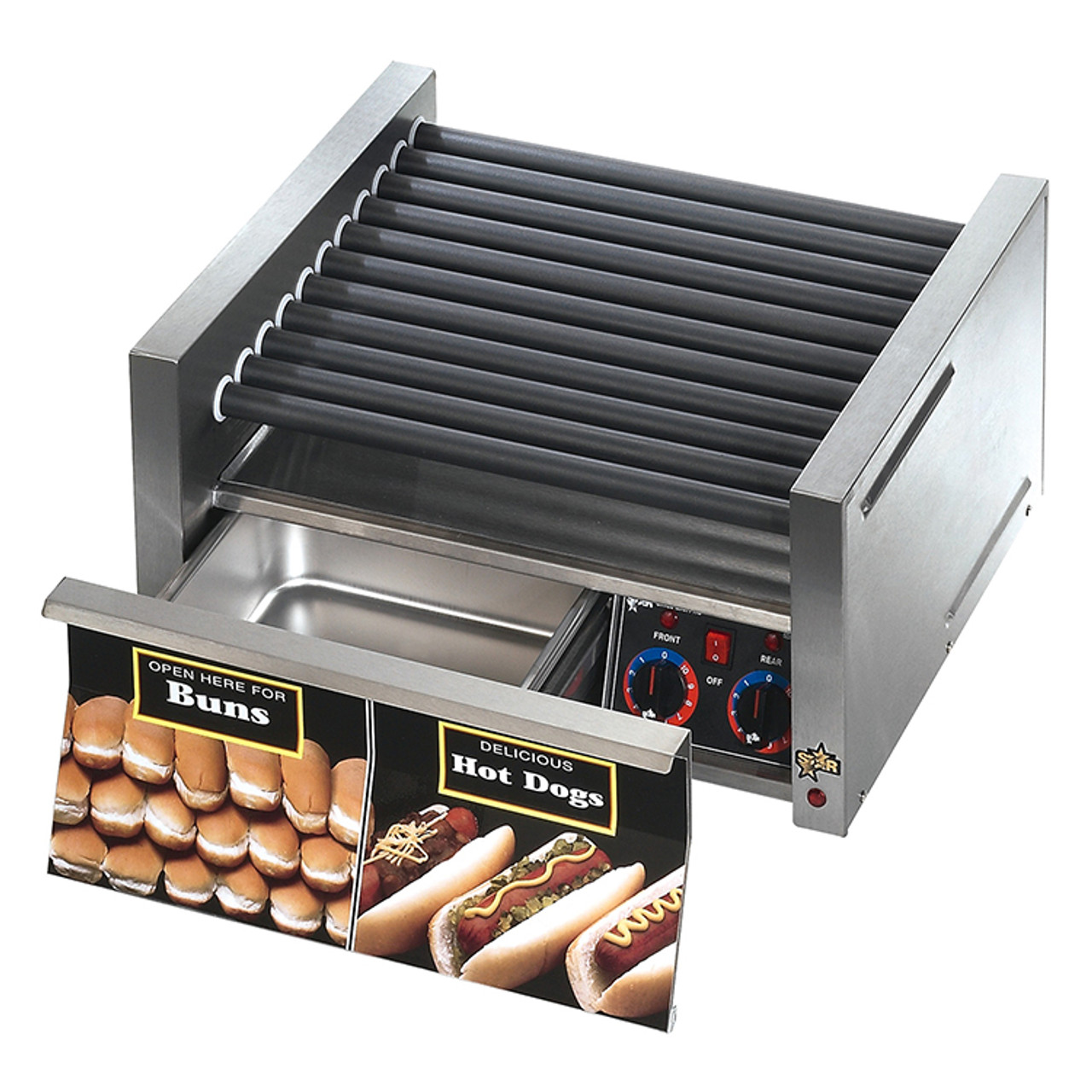 30SCBD - Star - Grill-Max Pro® 30 Hot Dog Roller Grill w/ Bun Drawer