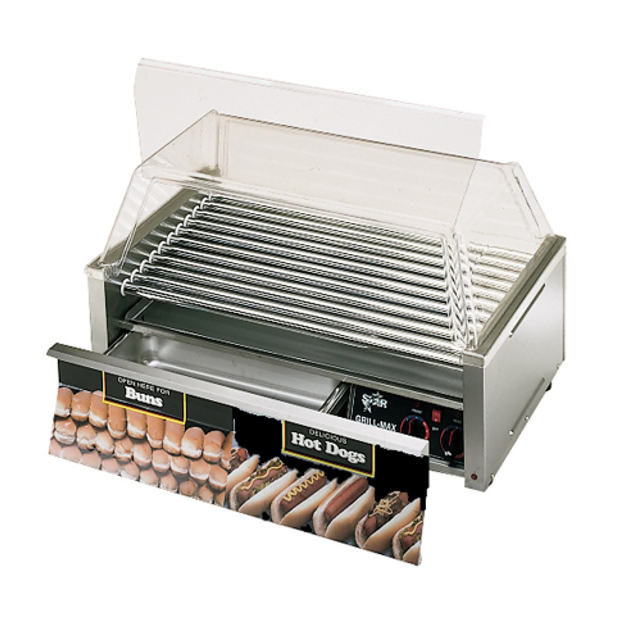 50CBD - Star - Grill-Max® 50 Hot Dog Roller Grill w/ Bun Drawer