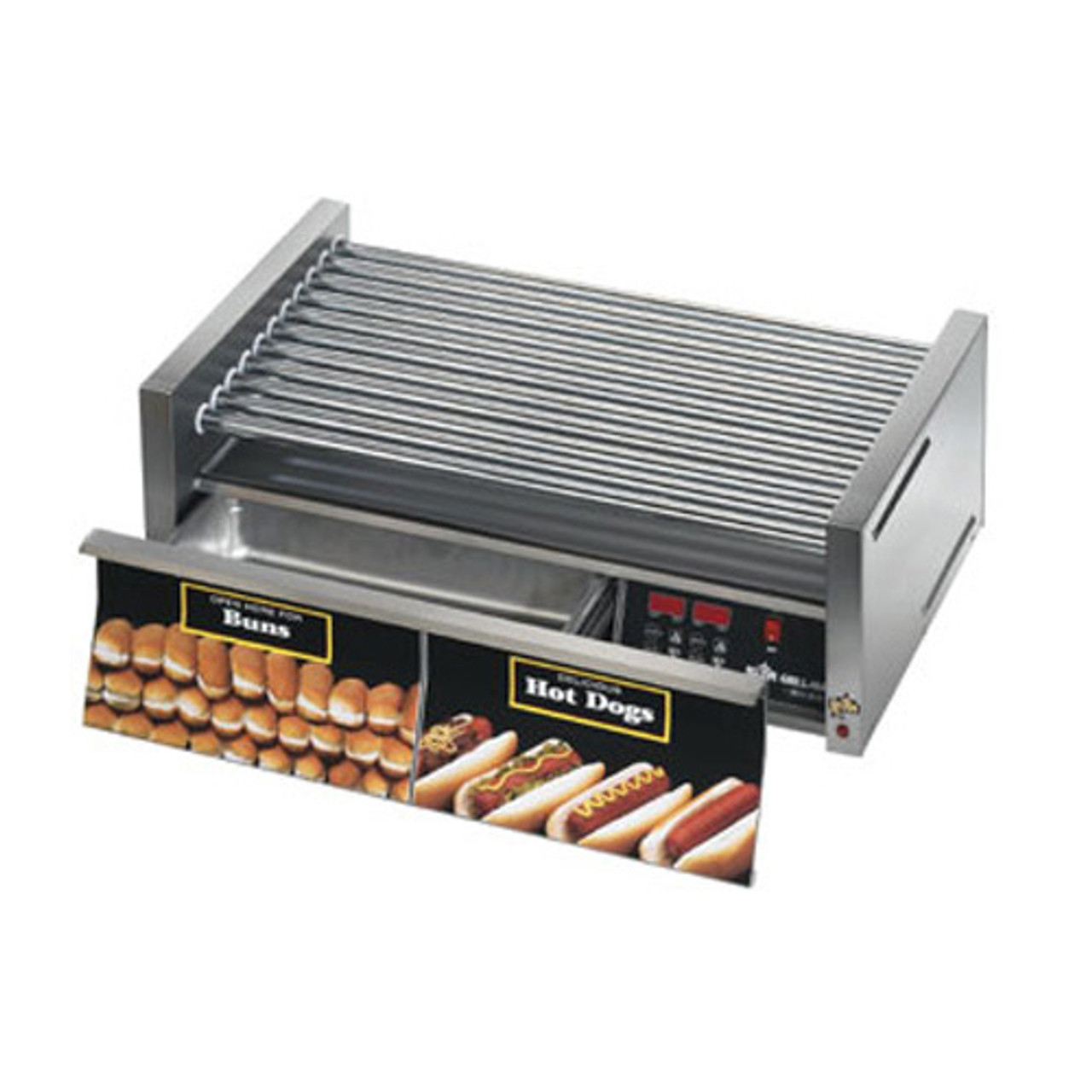 50SCBDE - Star - Grill-Max Pro® Electronic 50 Hot Dog Roller Grill w/ Bun Drawer