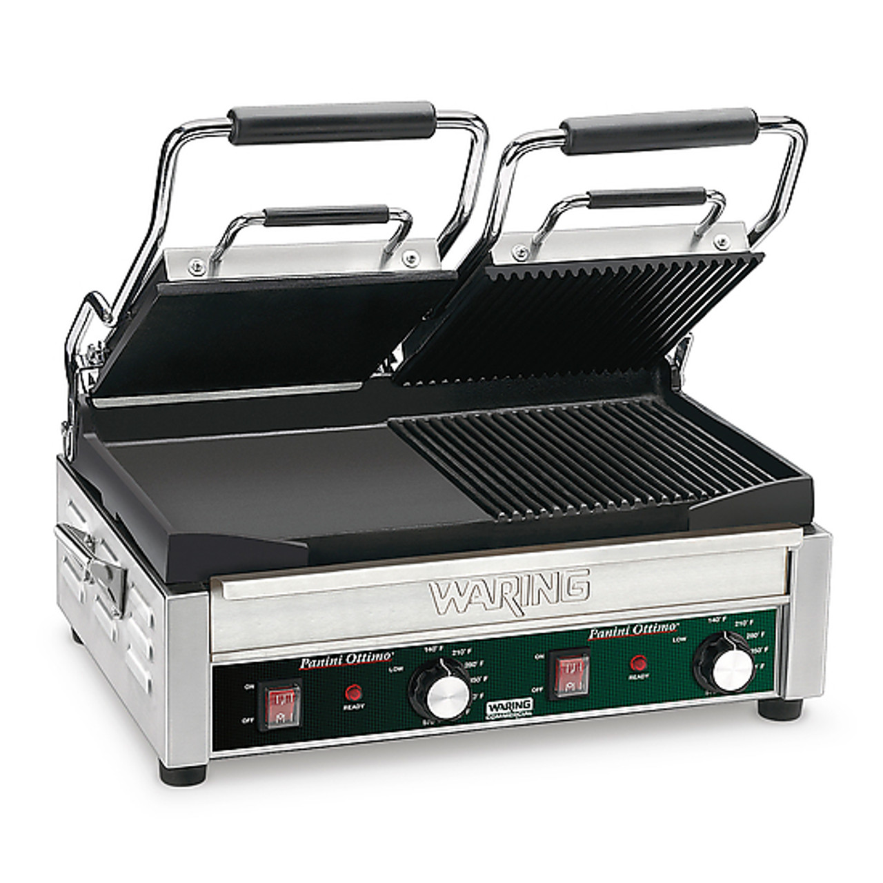 WDG300 - Waring - Double Panini Grill w/ Half Ribbed Plate