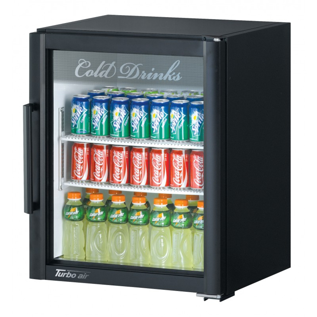 TGM-5SDB-N6 - Turbo Air - 4.45 cu/ft 1-Door Black Refrigerated Merchandiser