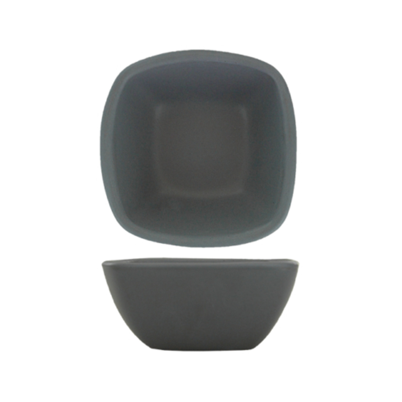 QP-30-MG - International Tableware - 2 oz Quad™ Matte Grey Square Sauce Dish