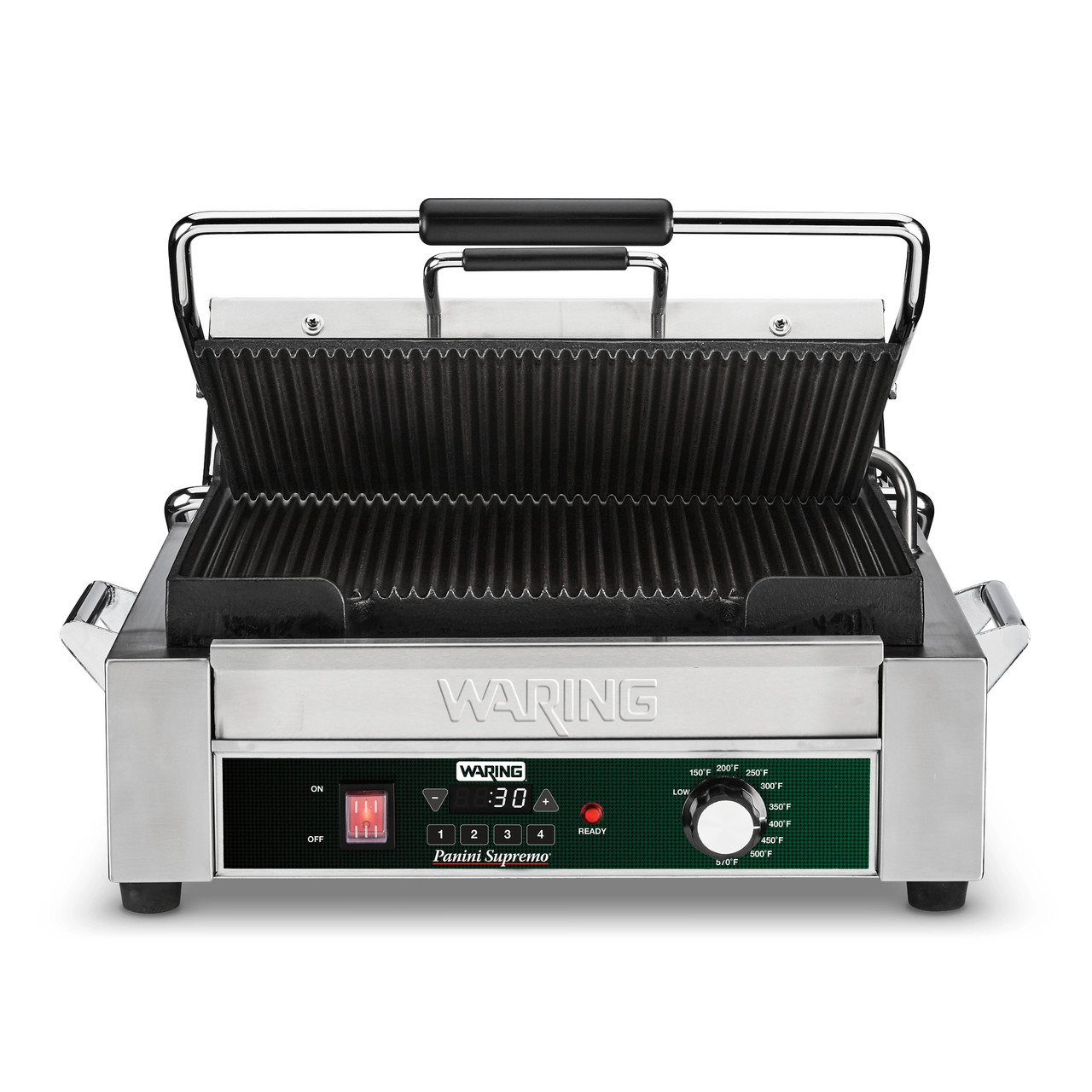 WPG250TX - Waring - Ribbed Panini Grill with Programmable Timer
