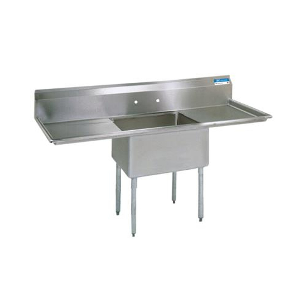 BKS-1-1620-12-18T - Bk Resources - 20 in x 16 in x 12 in 1 Compartment Sink with (2) 18 in Drainboards