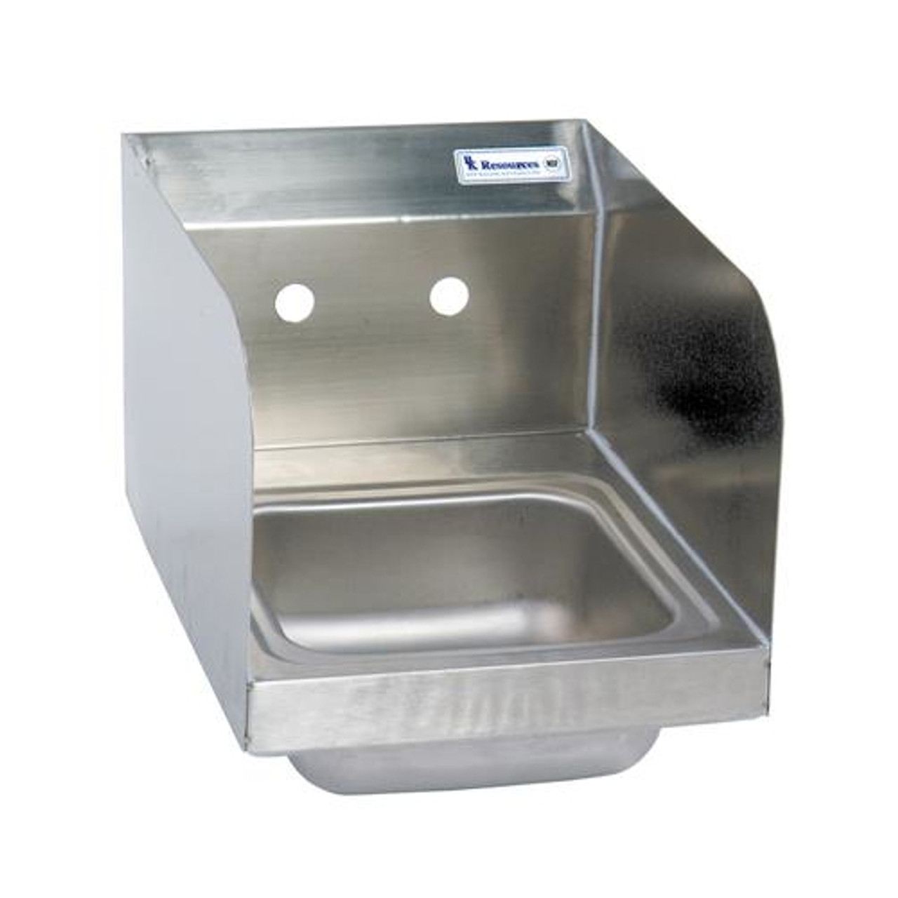 BKHS-W-SS-SS - Bk Resources - 9 in x 9 in x 5 in 2 Hole Space Saver Stainless Steel Hand Sink with Side Splashes
