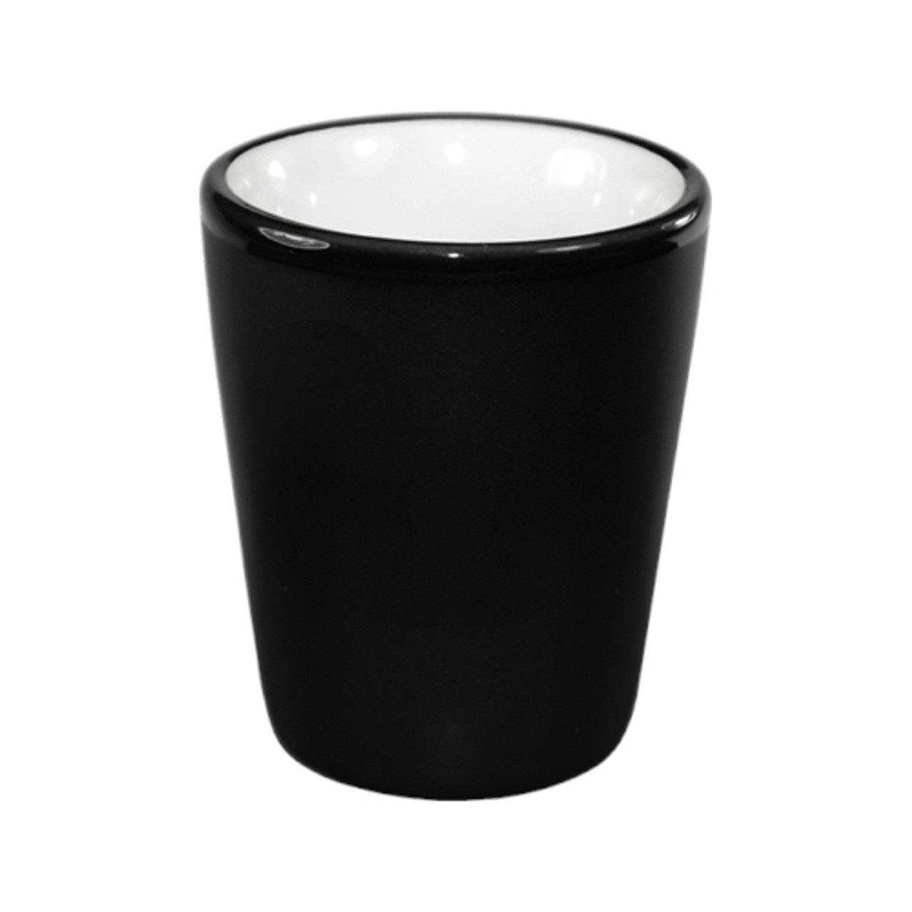 81122-02/05MF-05C - International Tableware - 1 1/2 oz Hilo® Black with White Shot Cup