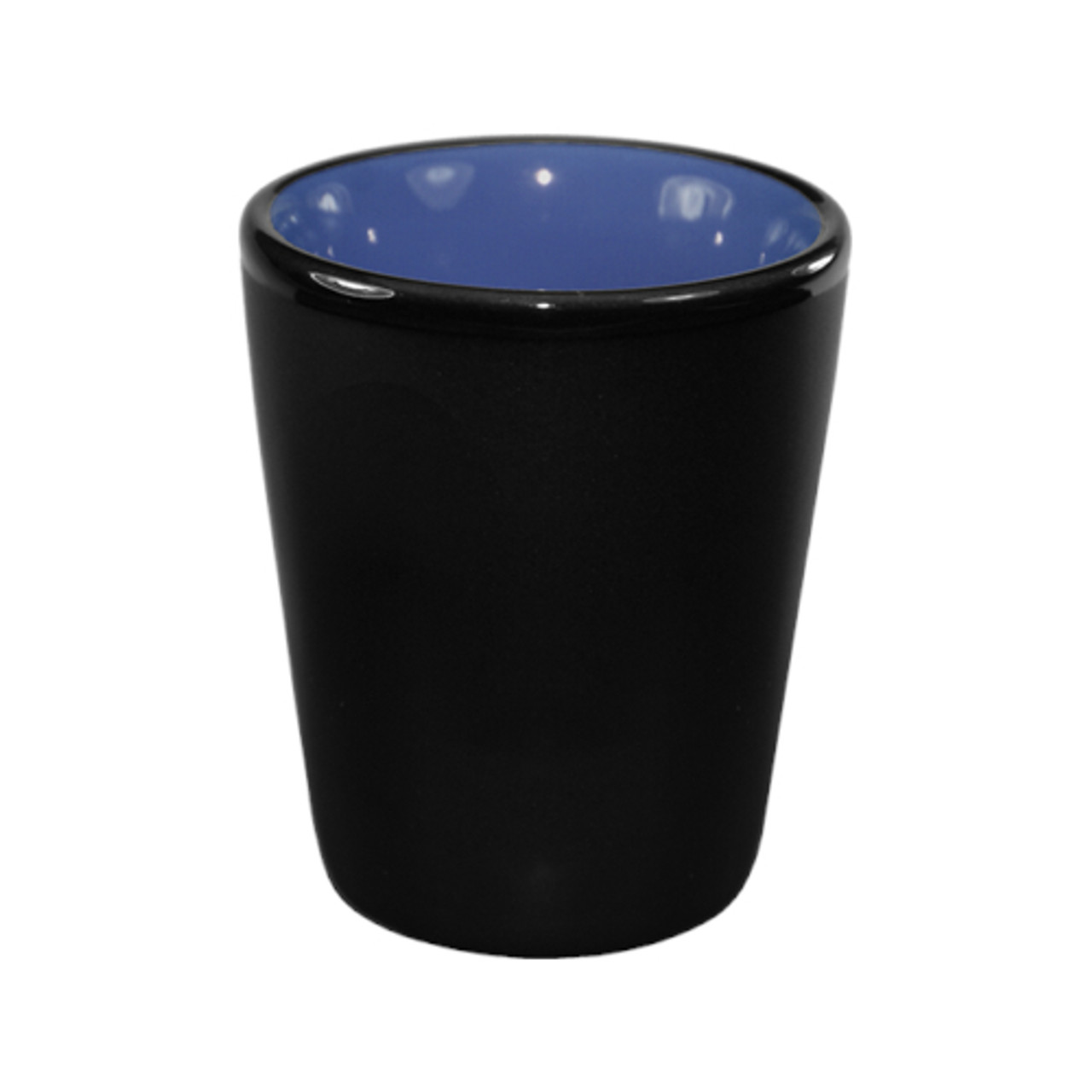 81122-2899/05MF-05C - International Tableware - 1 1/2 oz Hilo® Black with Country Blue Shot Cup