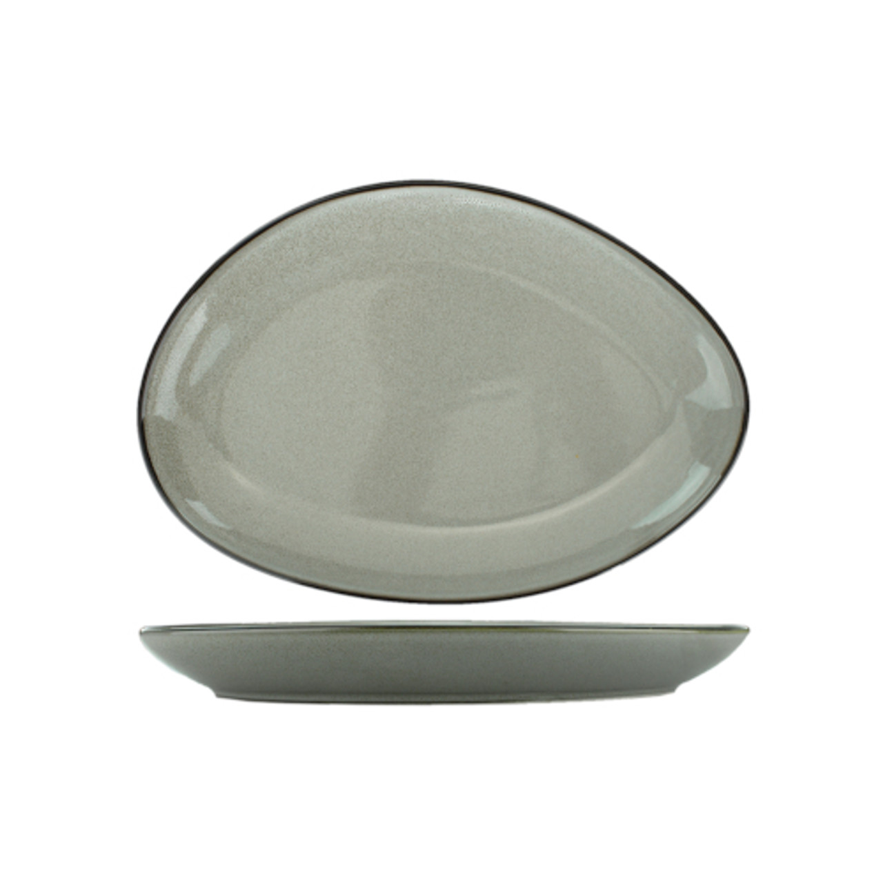 LU-139-AS - International Tableware - 13 1/4 in Luna™ Ash Platter