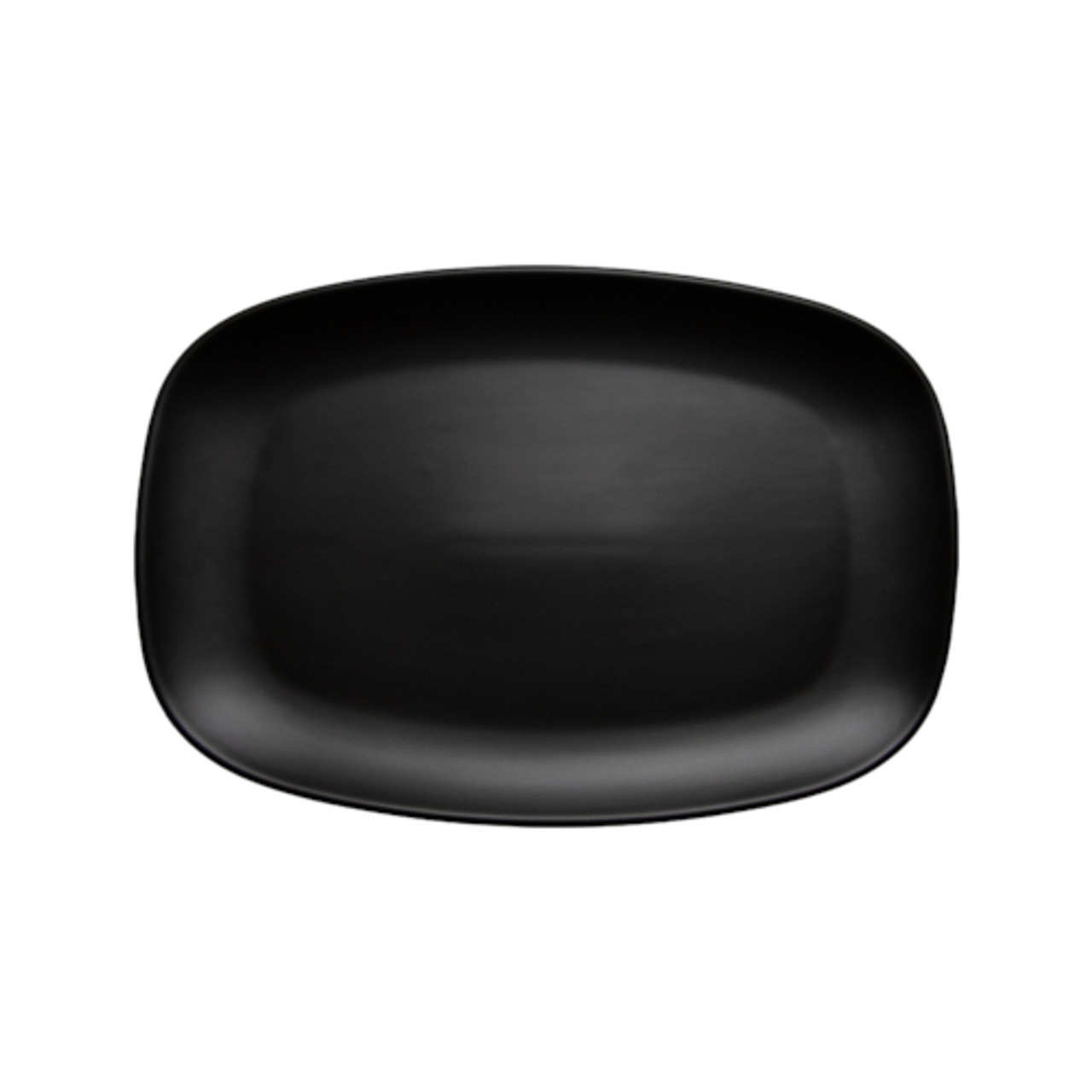 QP-14-MB - International Tableware - 14 in Quad™ Matte Black Rectangular Platter