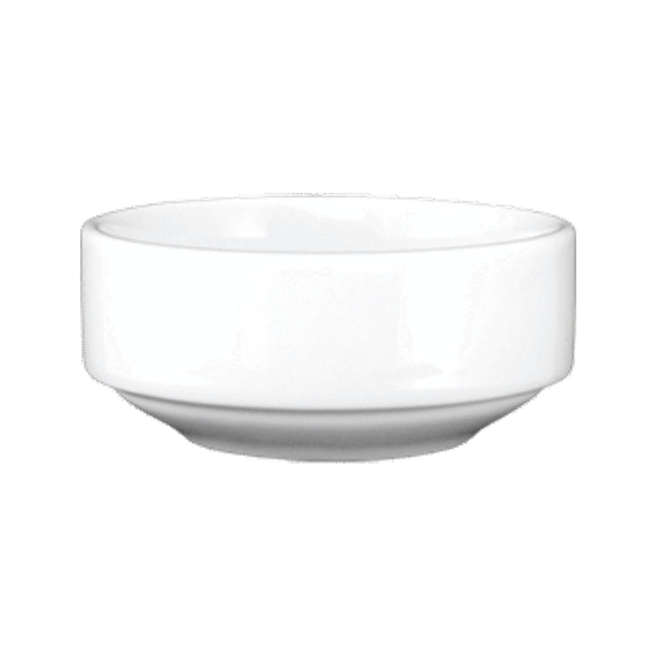 RAMS-35-EW - International Tableware - 3 1/2 oz Torino™ European White Stackable Ramekin