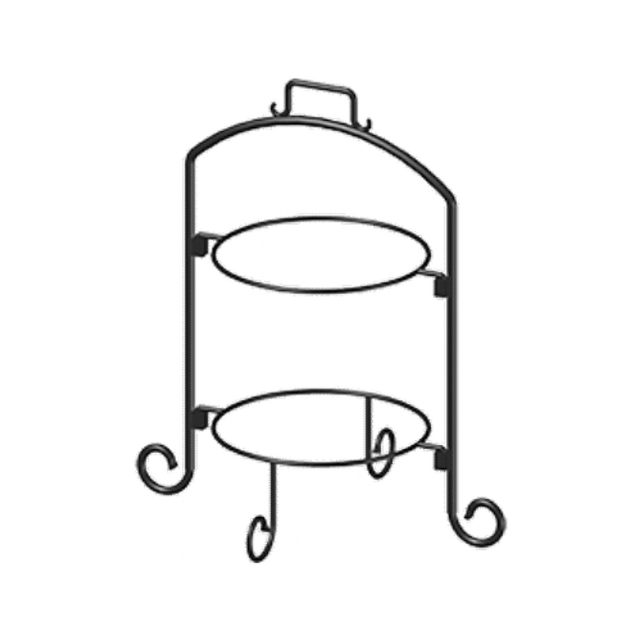 WR-102 - International Tableware - 2 Tier Round Black Iron Stand