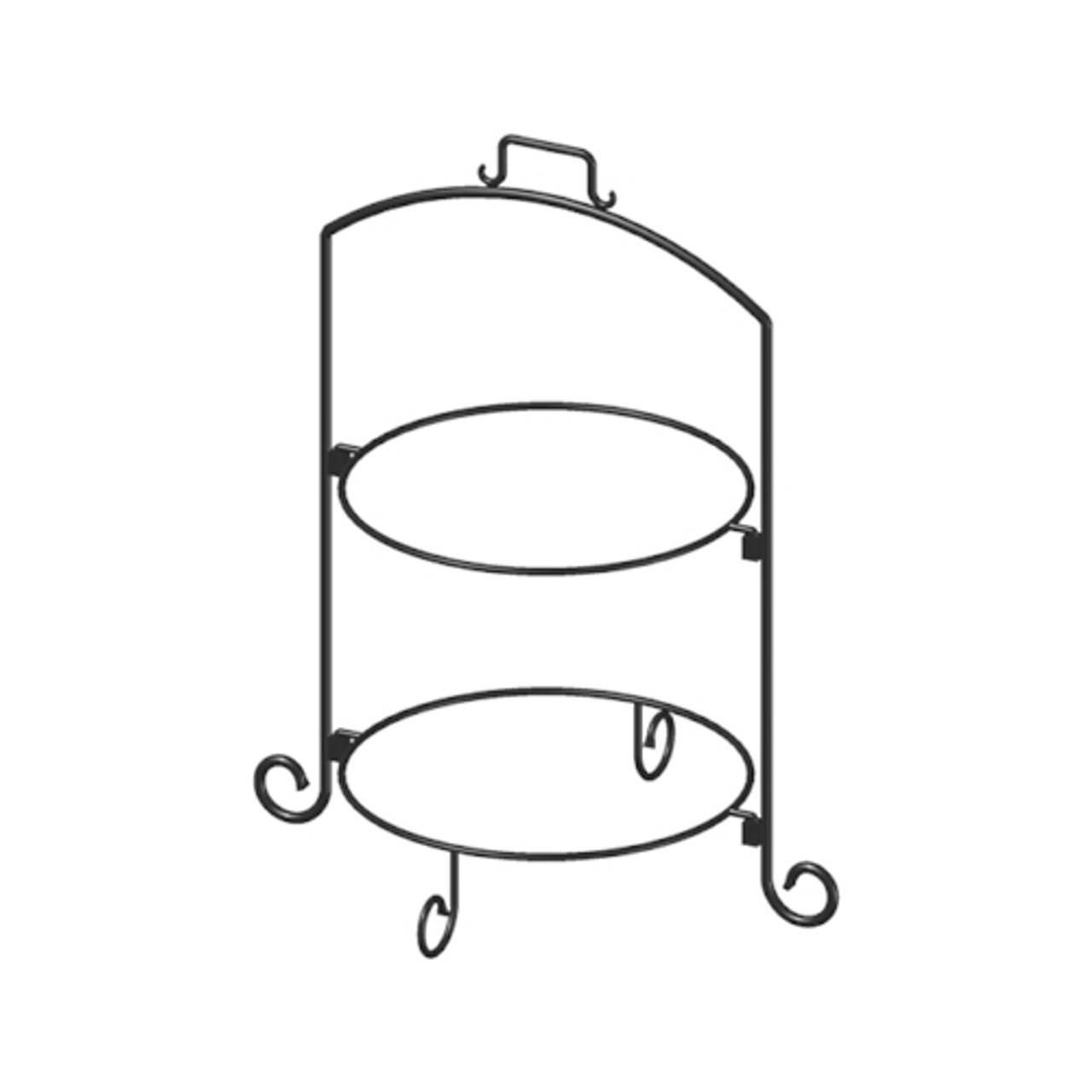 WR-122 - International Tableware - 2 Tier Round Black Iron Stand