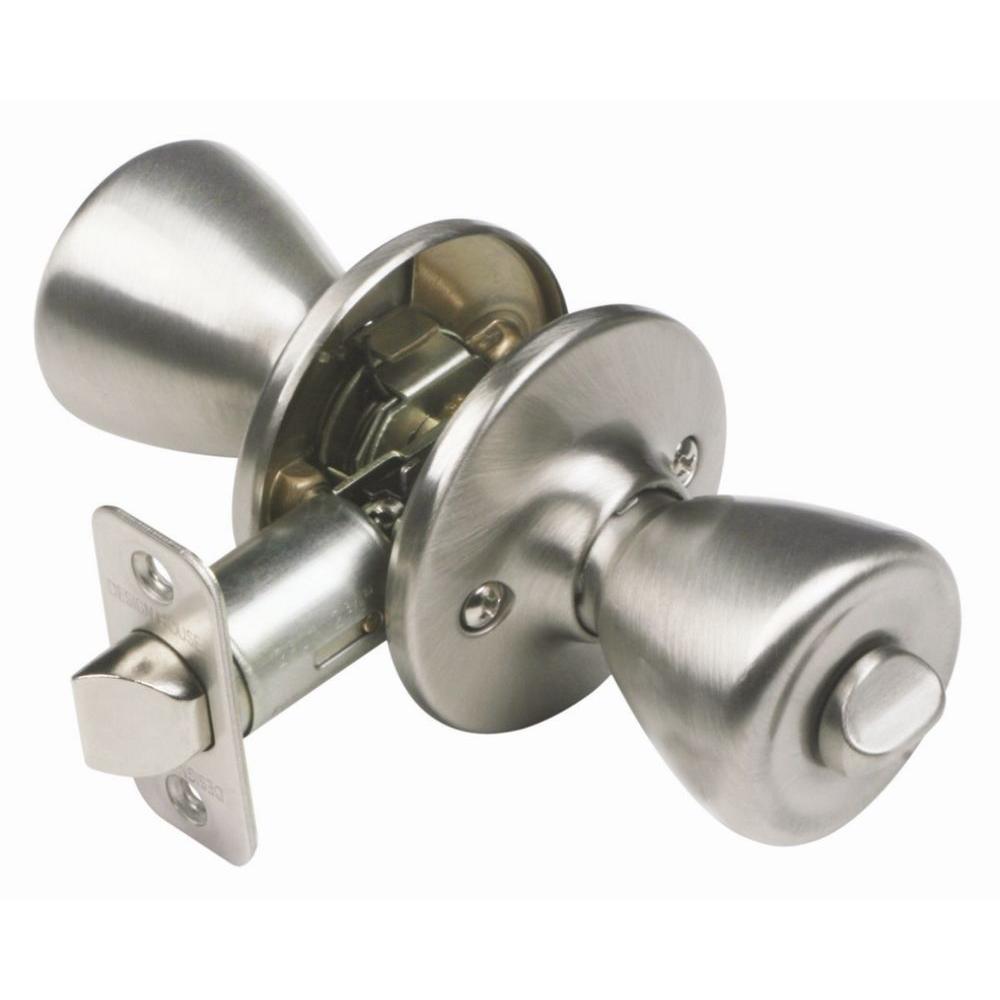 Tulip Satin Nickel Privacy Bed/Bath Door Knob