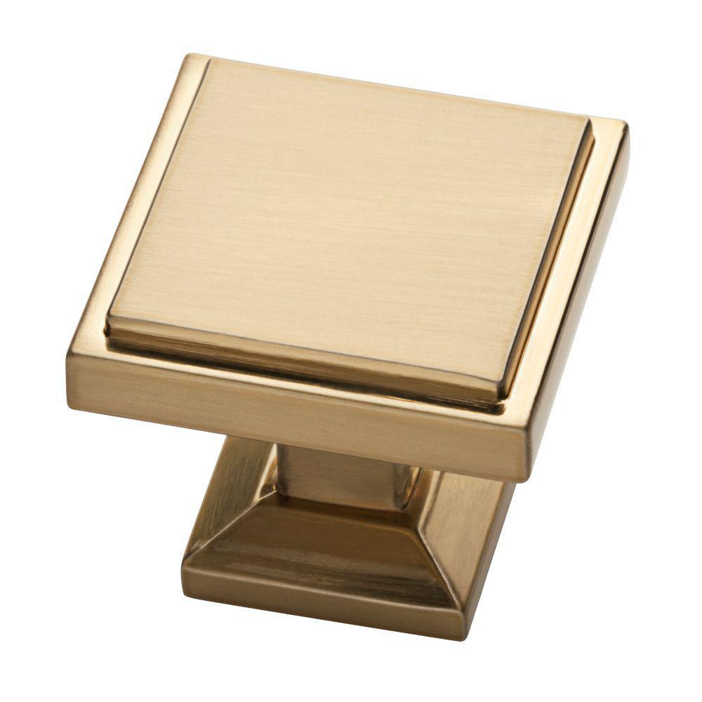 Classic Square 1-1/9 in. (28 mm) Champagne Bronze Cabinet Knob