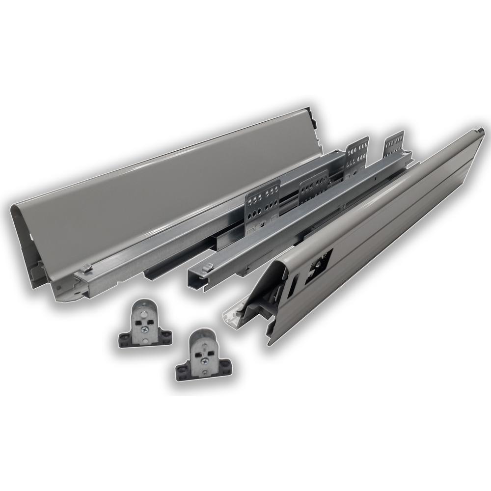 12 in. Gray Soft Close Full Extension Double Wall Lower Drawer Set (1-Pair)