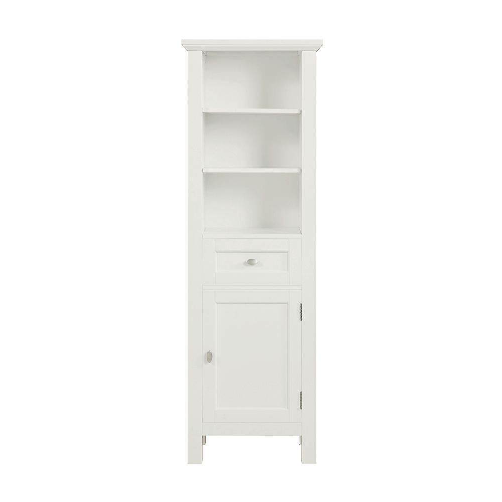 Austell 20 in. W x 14 in. D x 60 in. H Single Door Linen Cabinet in White
