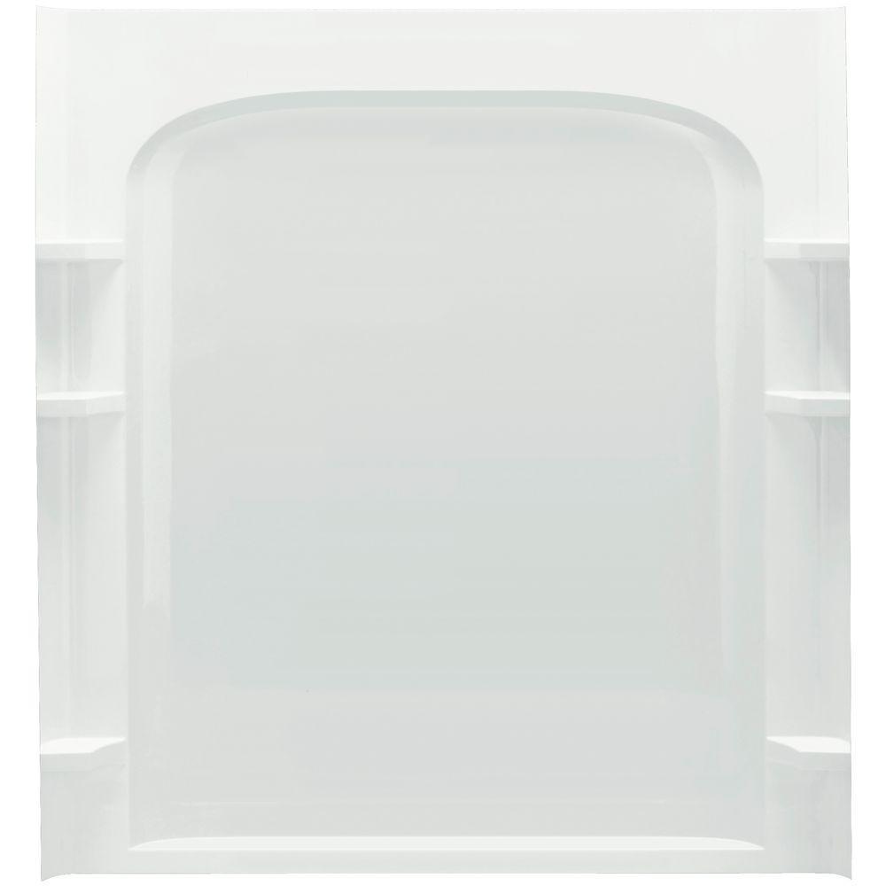 Ensemble Curve 60 in. x 1-1/4 in. x 72-1/2 in. 1-Piece Direct-to-Stud Alcove Back Shower Wall in White