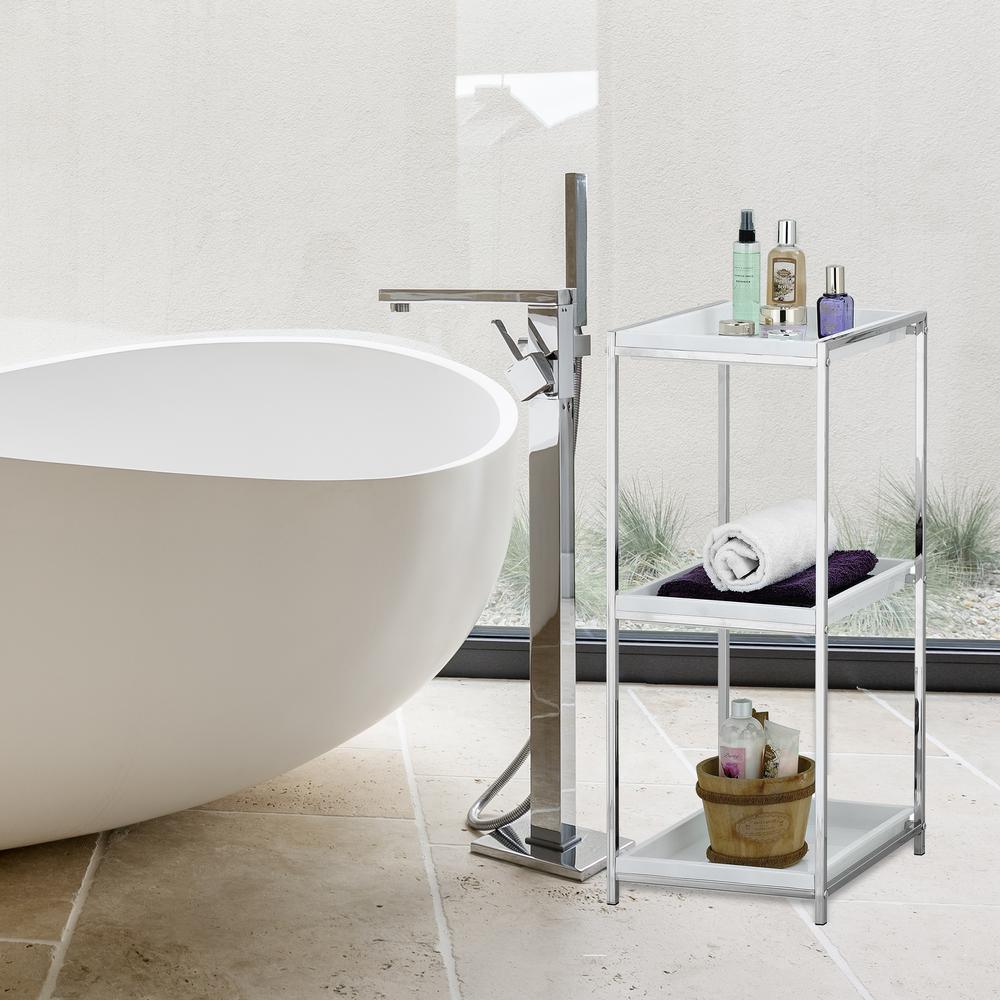 Wayar 12.2 in. W 3-Tier Shelf with Tray in Silver