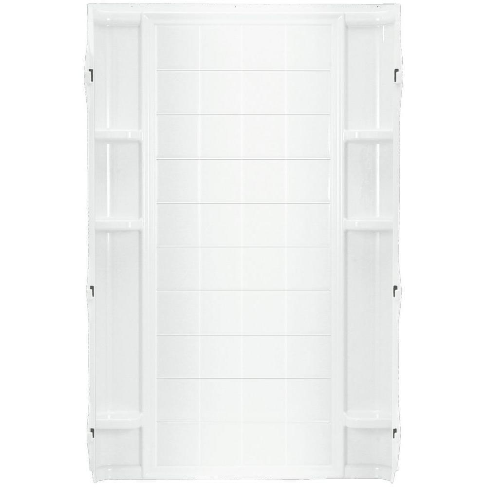 Ensemble 36 in. x 72-1/2 in. 1-Piece Direct-to-Stud Shower Back Wall in White