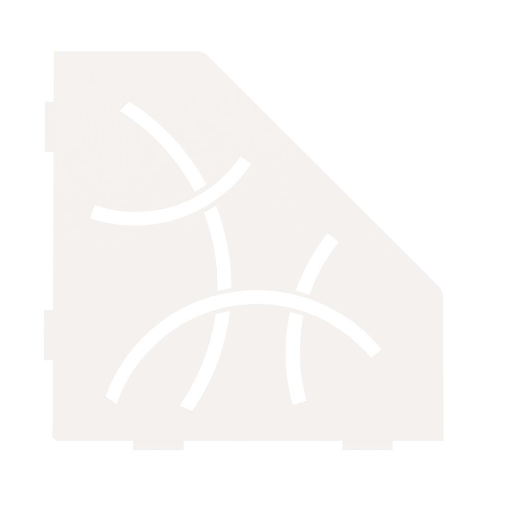 Shelf-E Matte White Coated Aluminum Curve Pentagon Corner Shelf