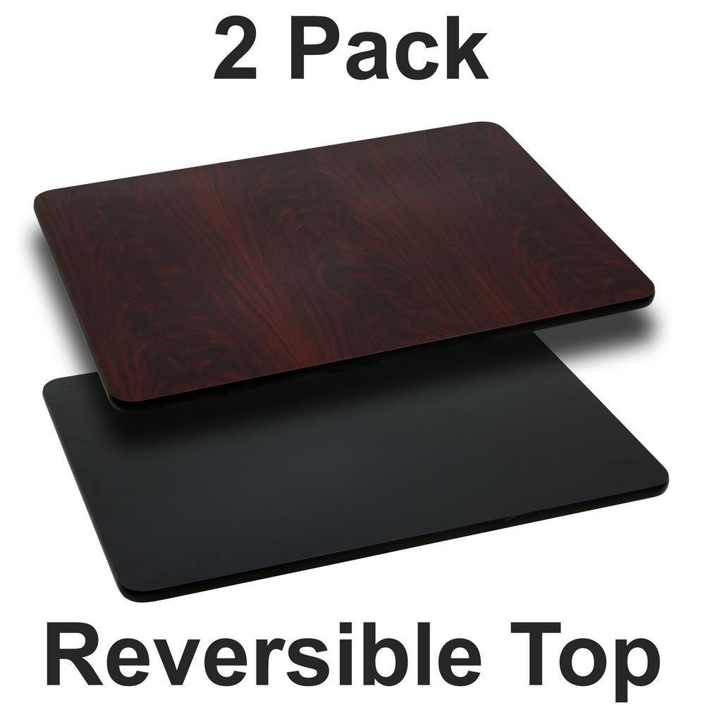 Black/Mahogany Table Top (Set of 2)