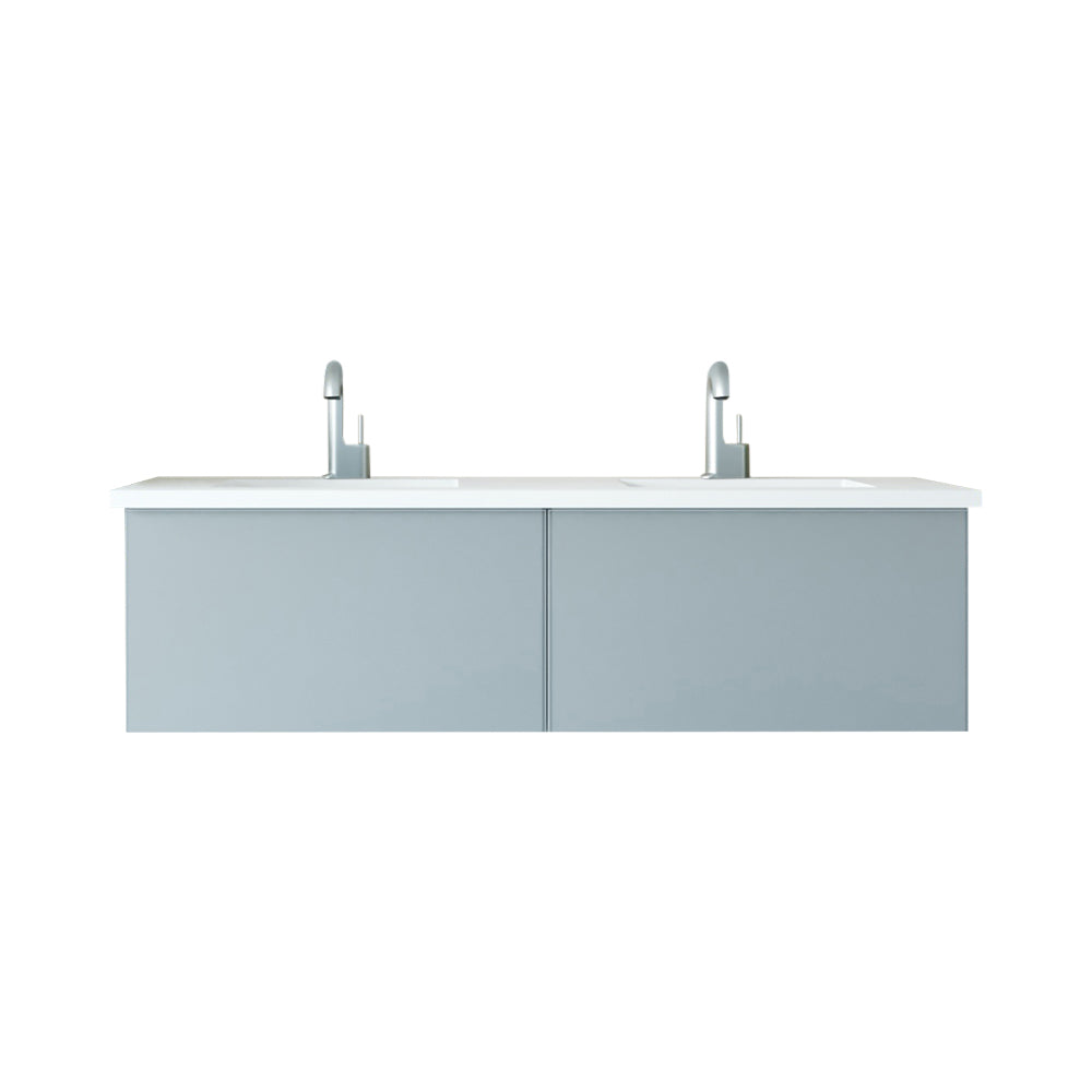 Laviva 313VTR-60DFG Vitri 60" Double Sink Bathroom Vanity with VIVA Stone Solid Surface Countertop