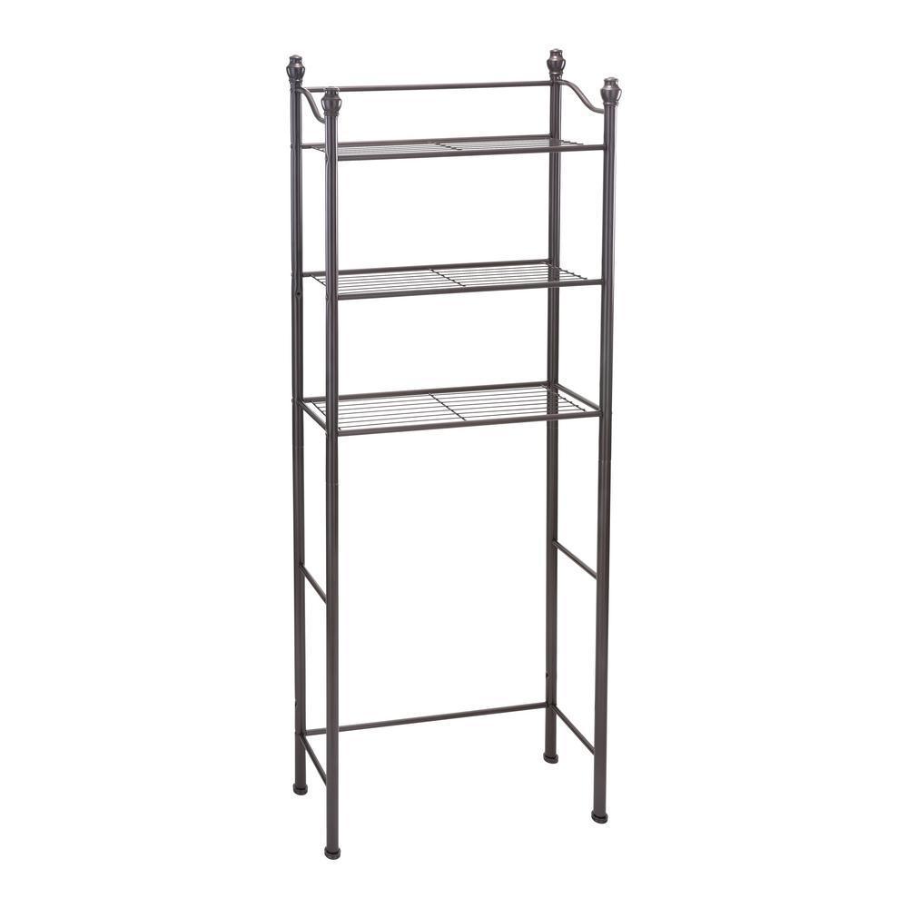 10.25 in. W 3-Tier Over the Toilet Space Saver in Oil Rubbed Bronze