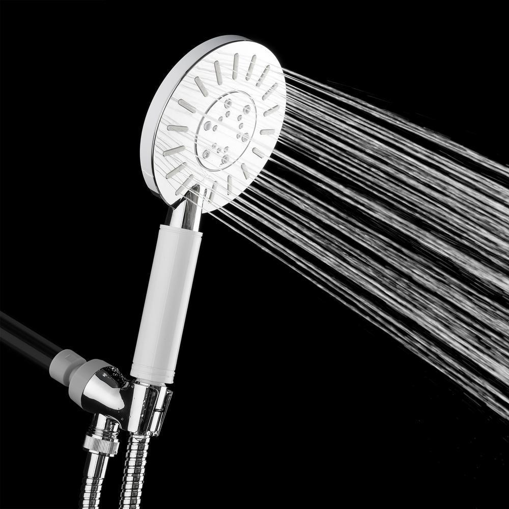 3-Spray 4.75 in. Single Wall Mount Handheld Adjustable Shower Head in Chrome