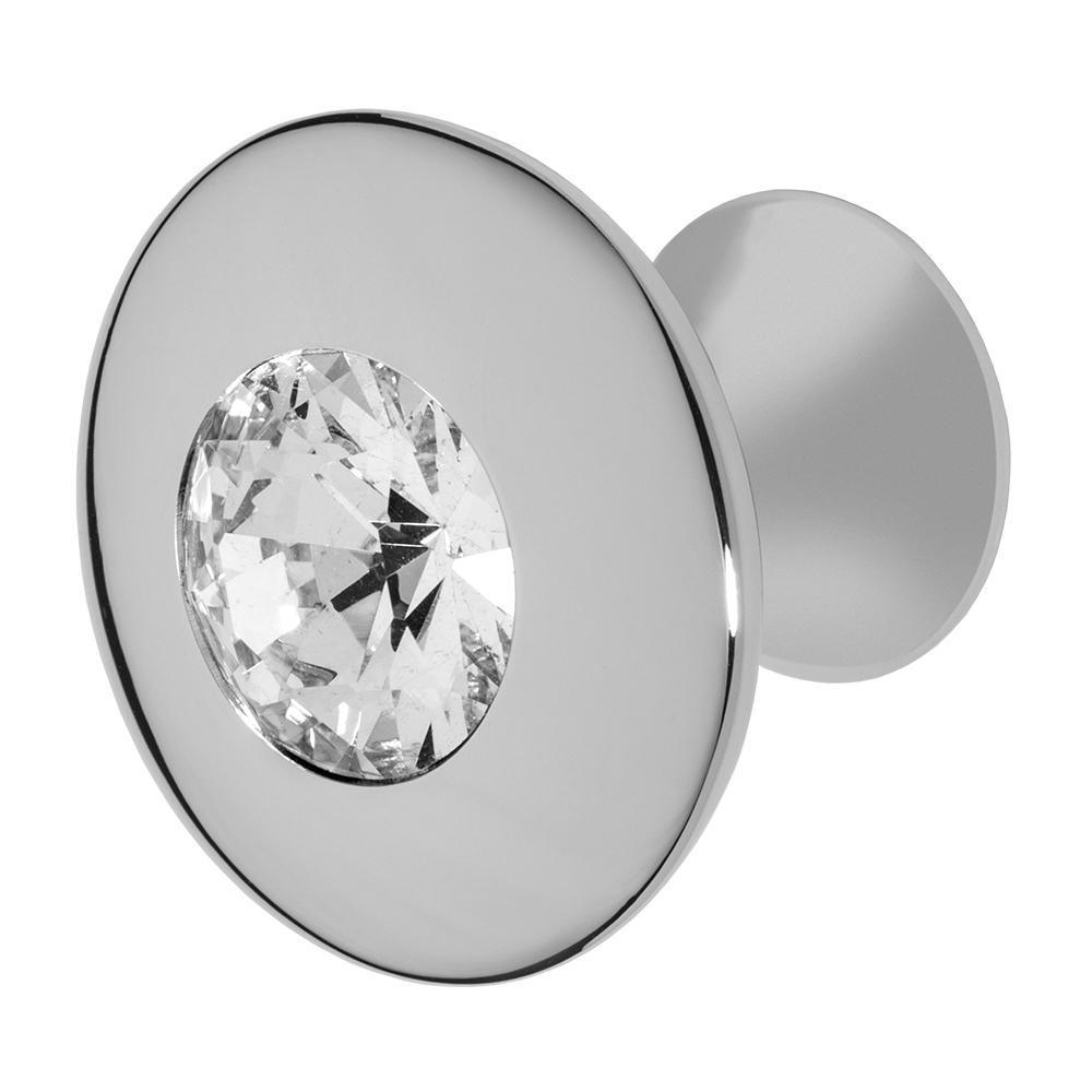 Felicia 1-1/4 in. Chrome with Clear Crystal Cabinet Knob