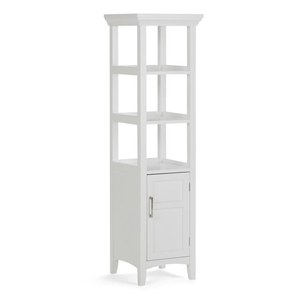 Avington 15.8 in. W x 15.8 in. D x 56.3 in. H Bath Linen Storage Tower Cabinet with 3 Open Shelves in White