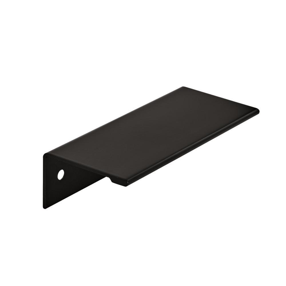 Edge Pull 3 in (76 mm) Center-to-Center Flat Black Cabinet Drawer Pull (10-pack)