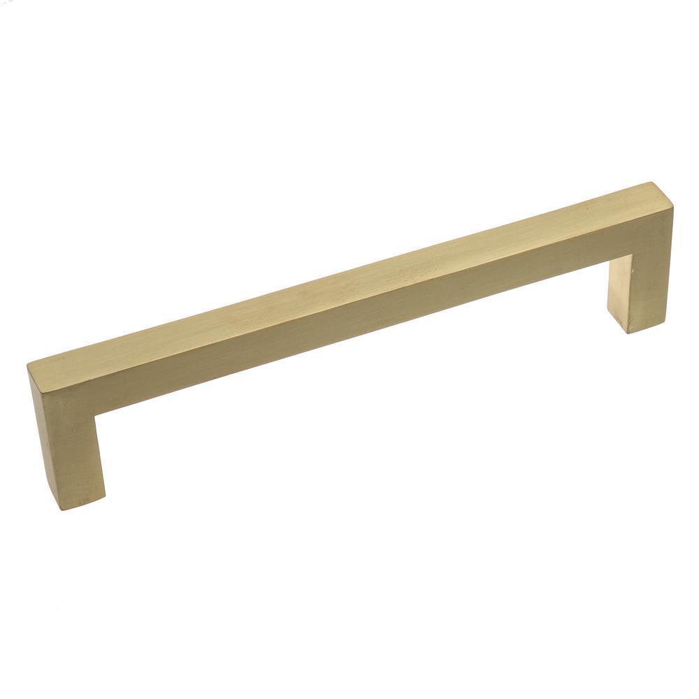 5 in. Satin Gold Solid Slim Square Cabinet Bar Drawer Pulls (10-Pack)